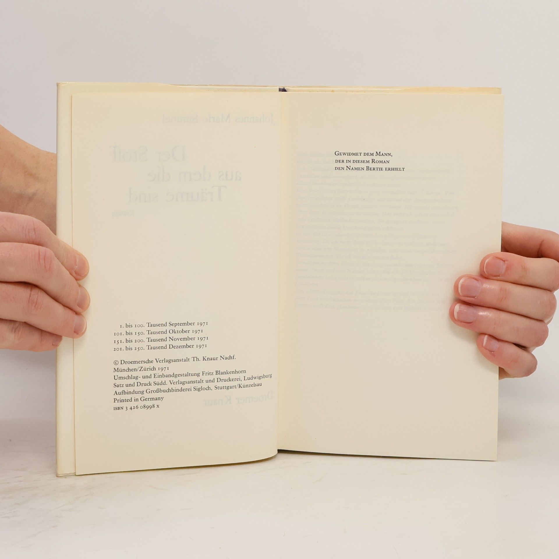 Johannes Mario Simmel Der Stoff, aus dem die Träume sind