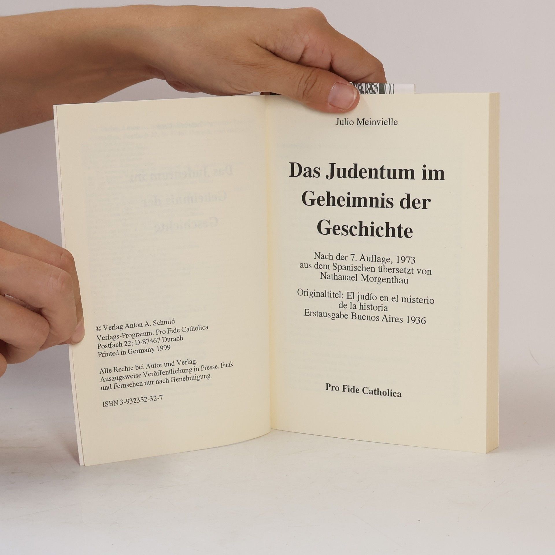 Julio Meinviellle Das Judentum im Geheimnis der Geschichte