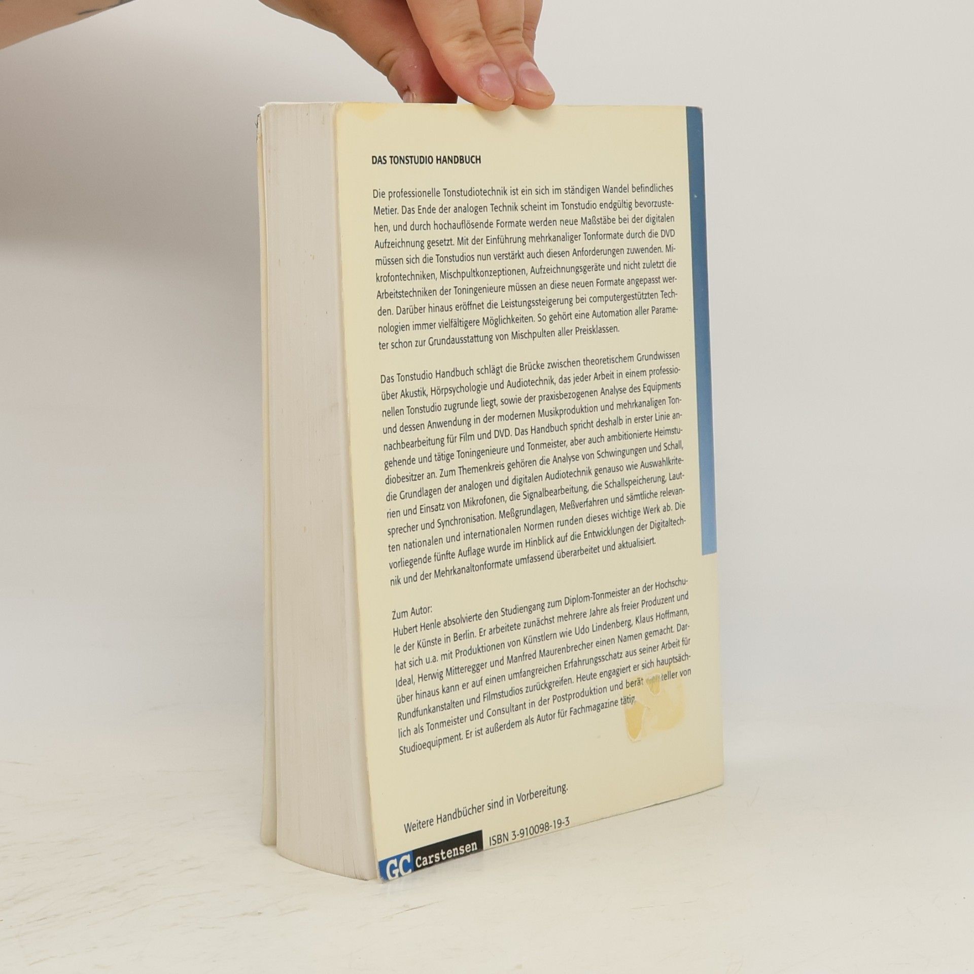 Hubert Henle Das Tonstudio Handbuch