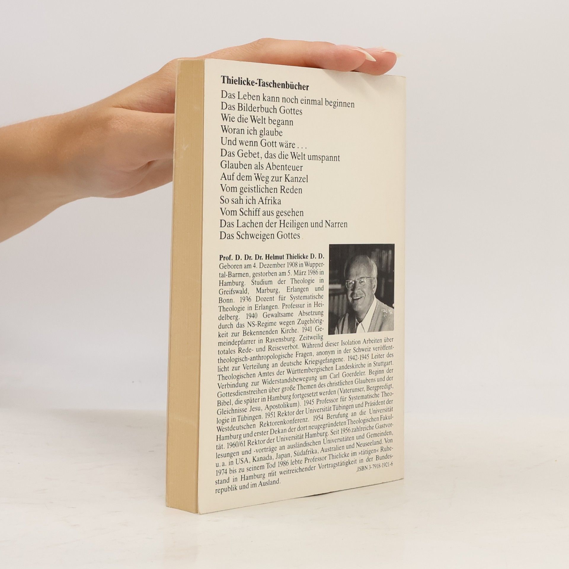 Helmut Thielicke Das Schweigen Gottes