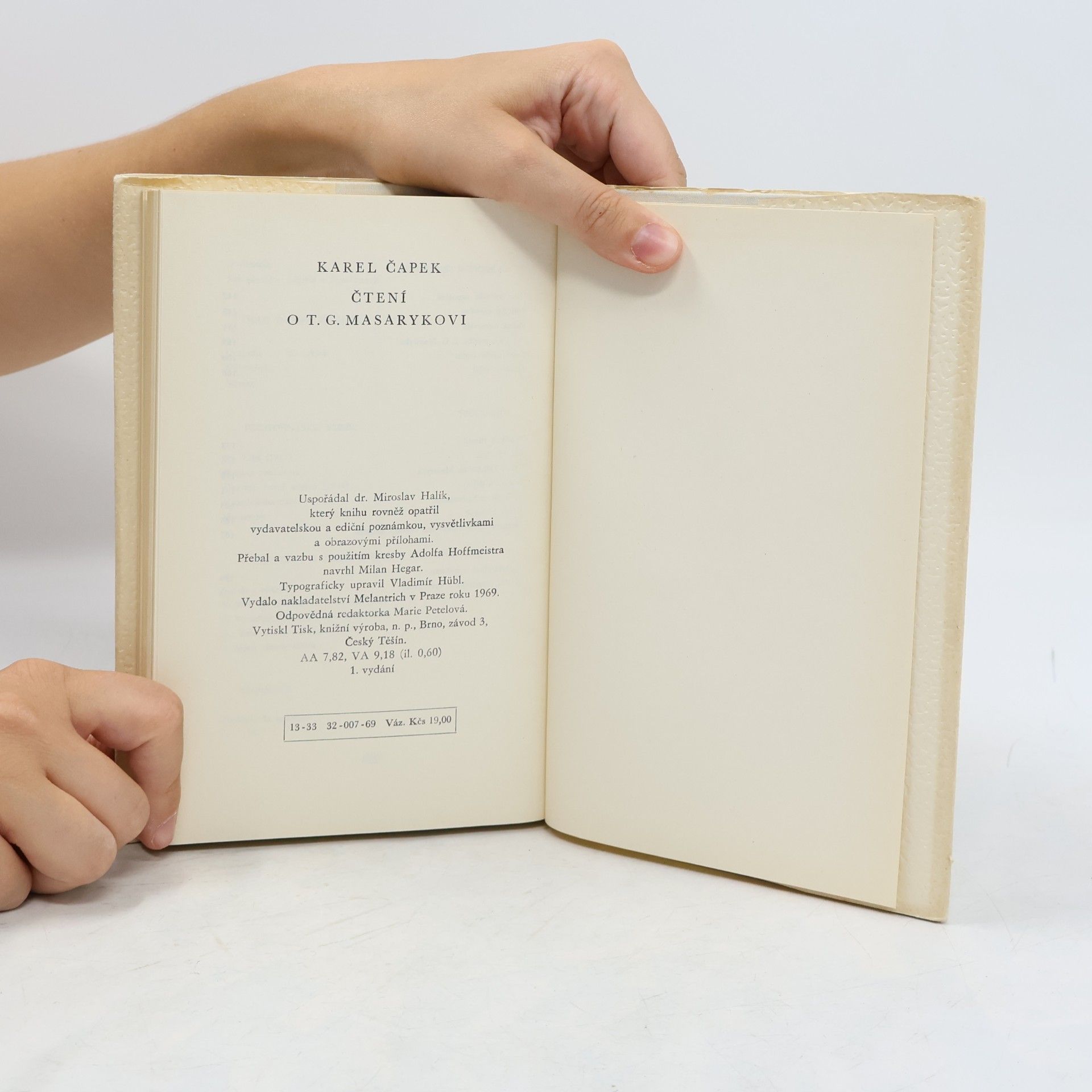 Karel Čapek Čtení o T. G. Masarykovi