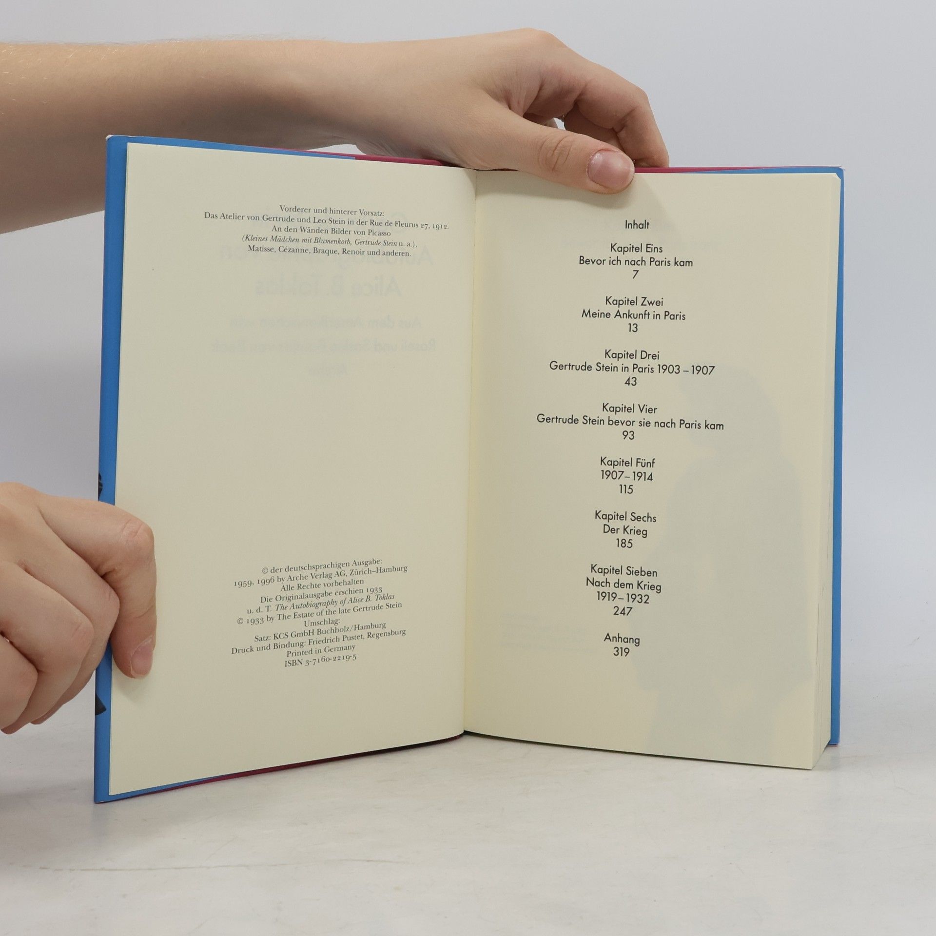 Gertrude Stein Autobiographie von Alice B. Toklas