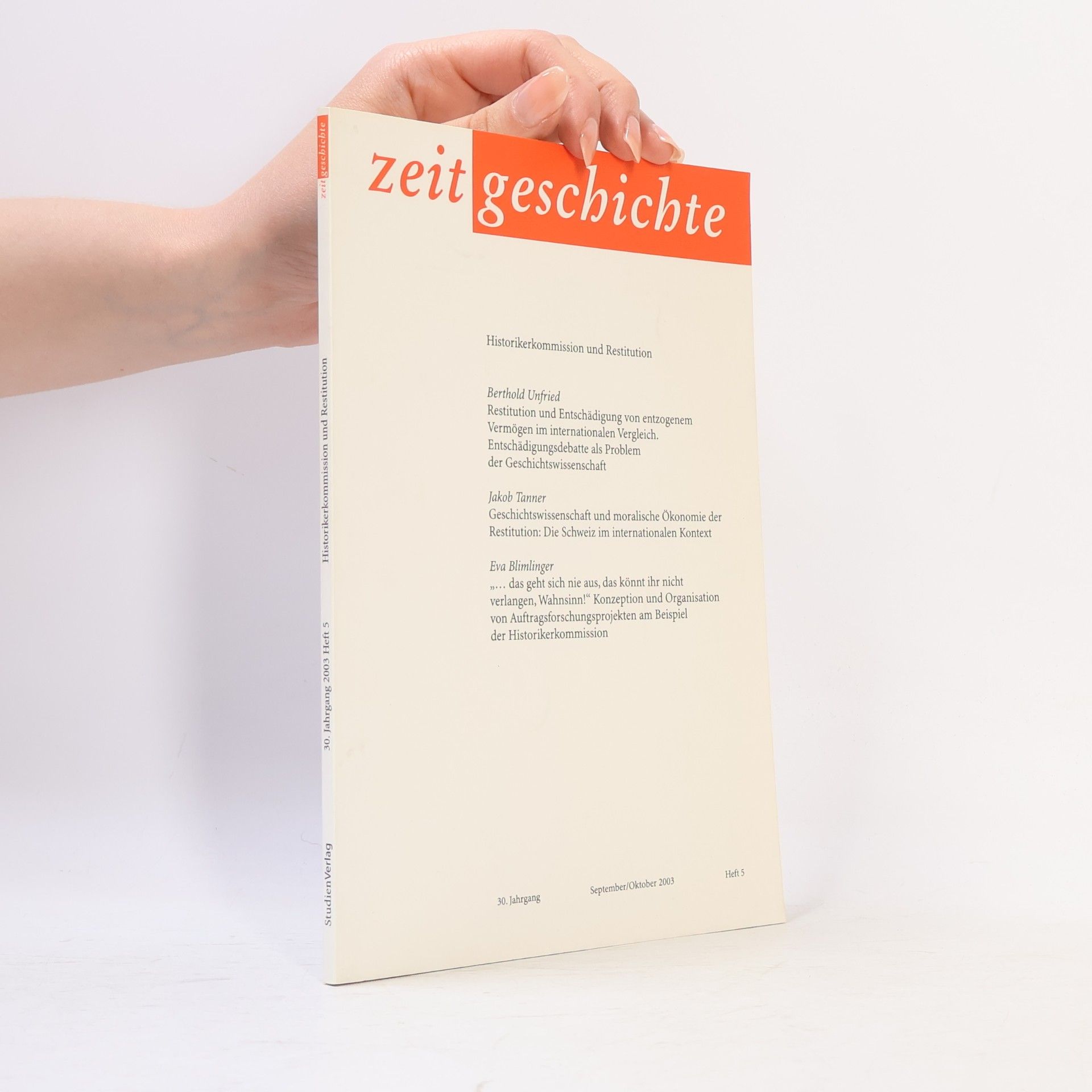 Autorenkollektiv Zeit geschichte. 30. Jahrgang 2003 Heft 5