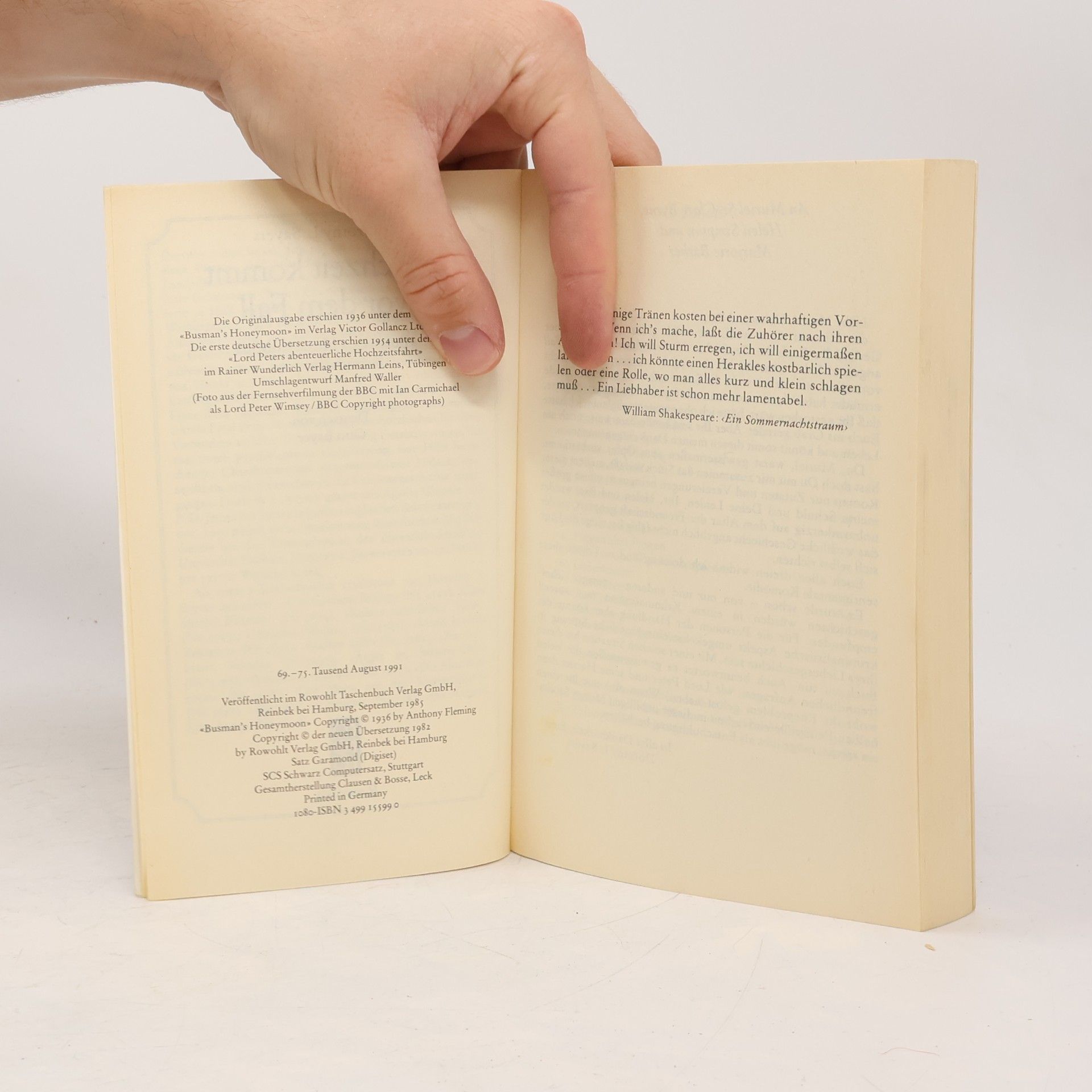 Dorothy Leigh Sayers Hochzeit kommt vor dem Fall