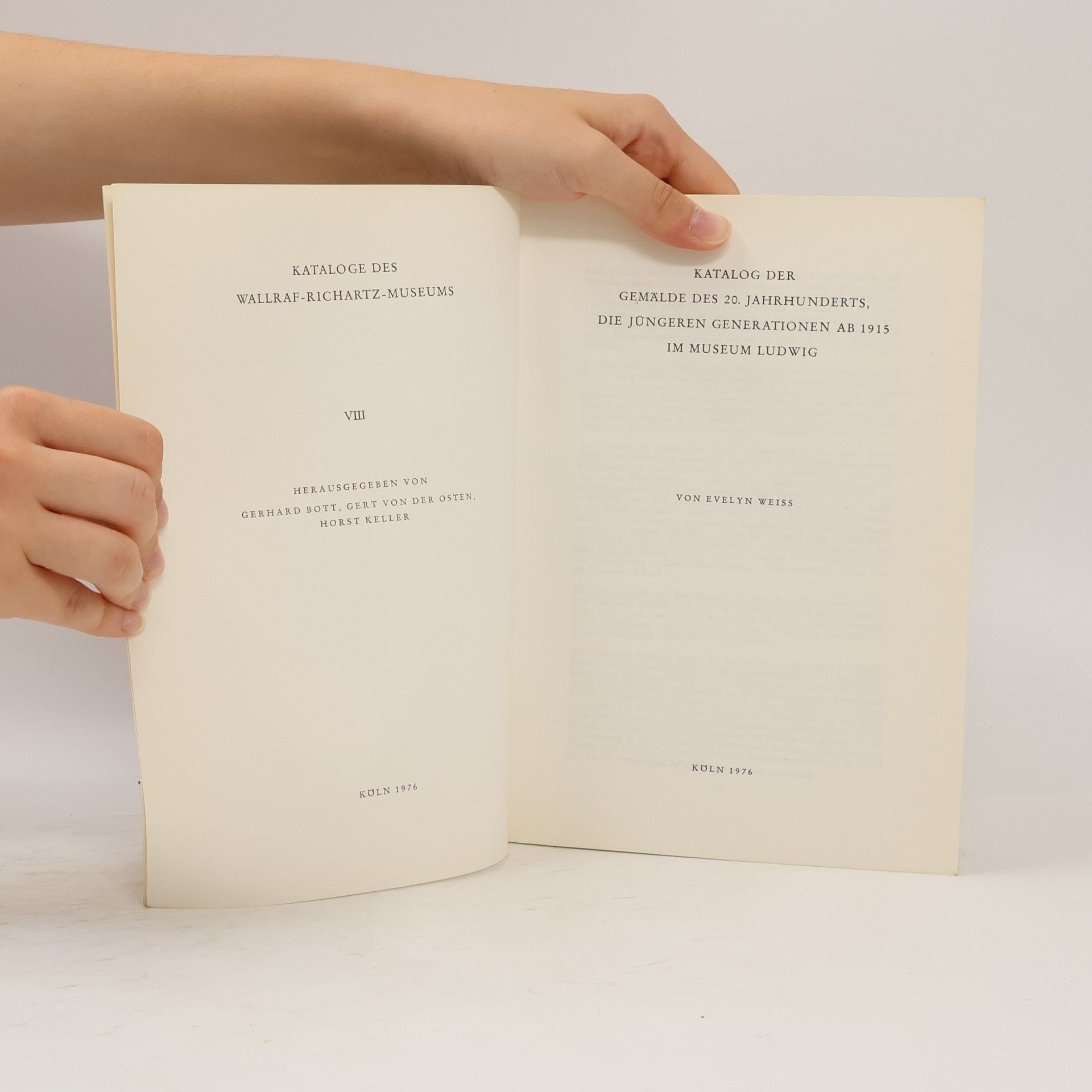 Evelyn Weiss Katalog der Gemälde des 20. Jahrhunderts, die jüngeren Generationen ab 1915 im Museum Ludwig