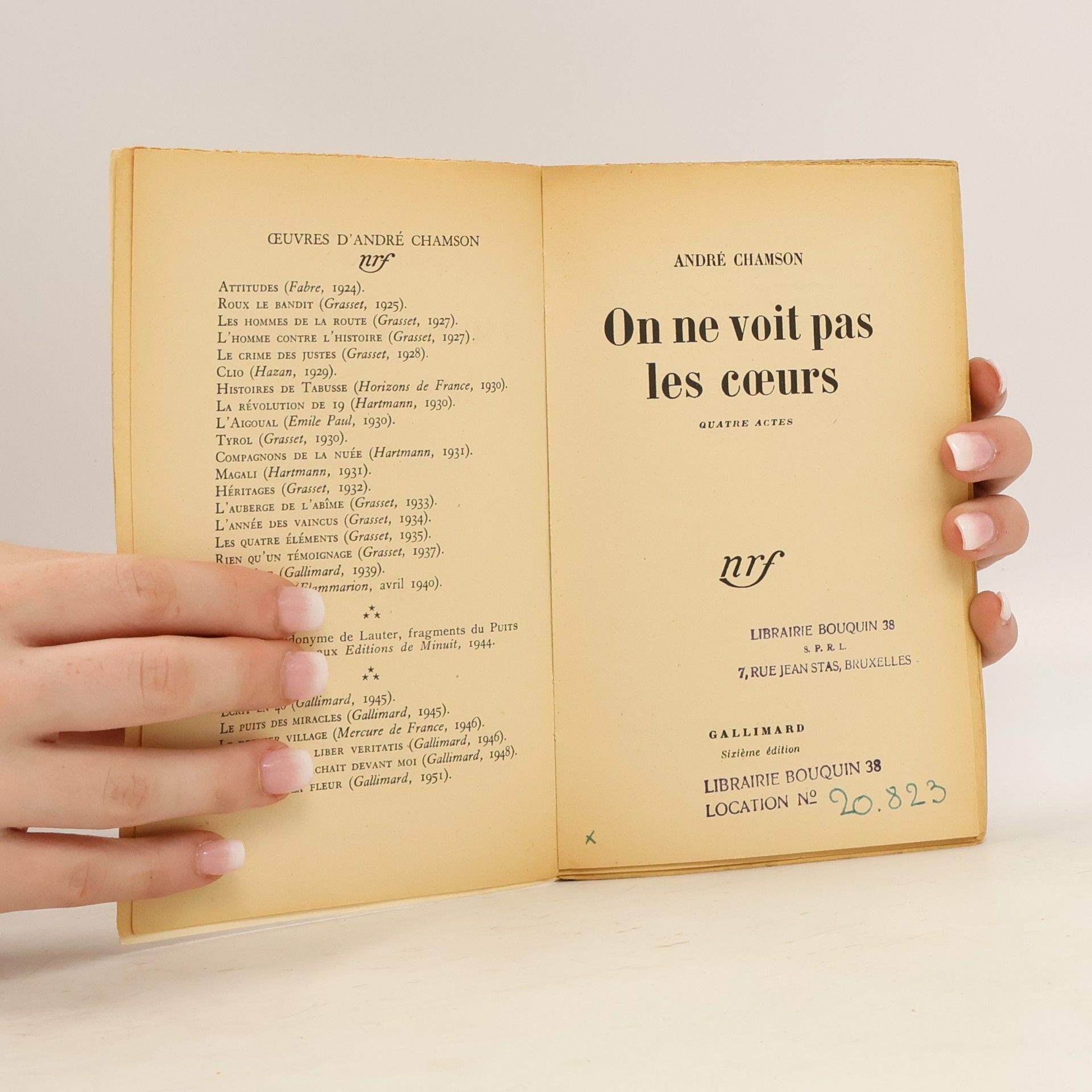 André Chamson On ne voit pas les cœurs