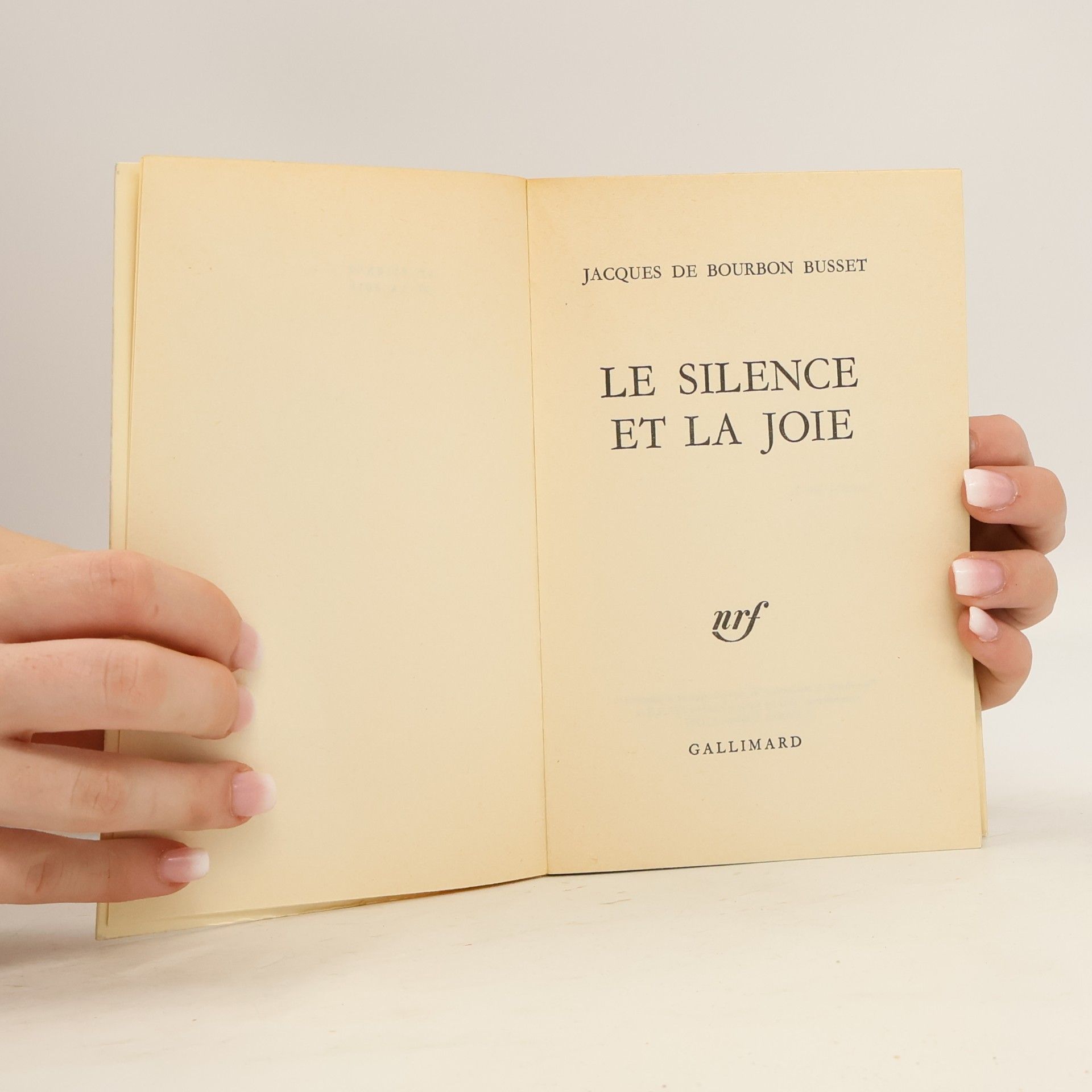 Jacques de Bourbon Busset Le silence et la joie