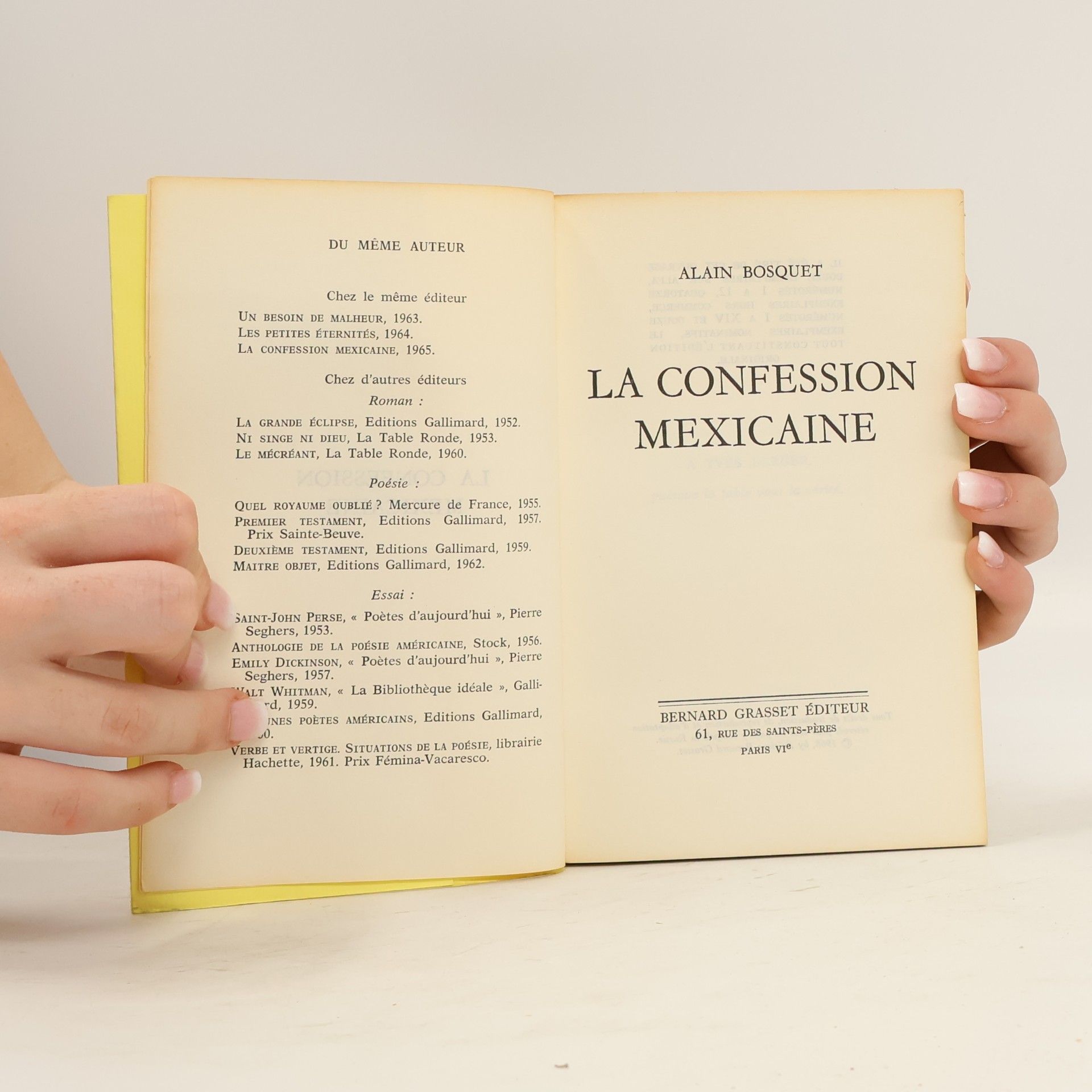 Alain Bosquet La Confession mexicaine