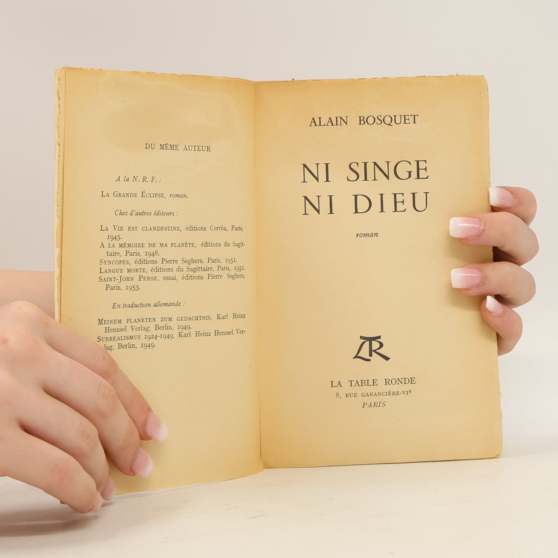 Alain Bosquet Ni singe ni Dieu