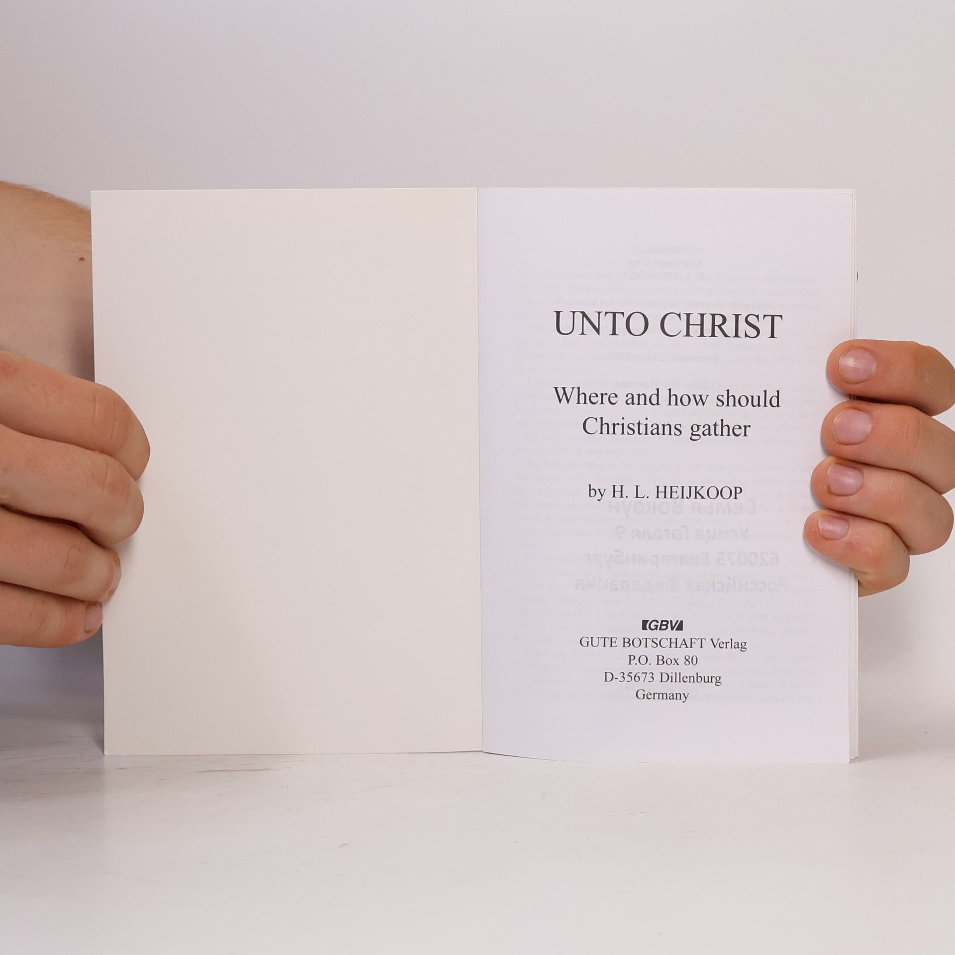 Hendrik Leendert Heijkoop Unto Christ