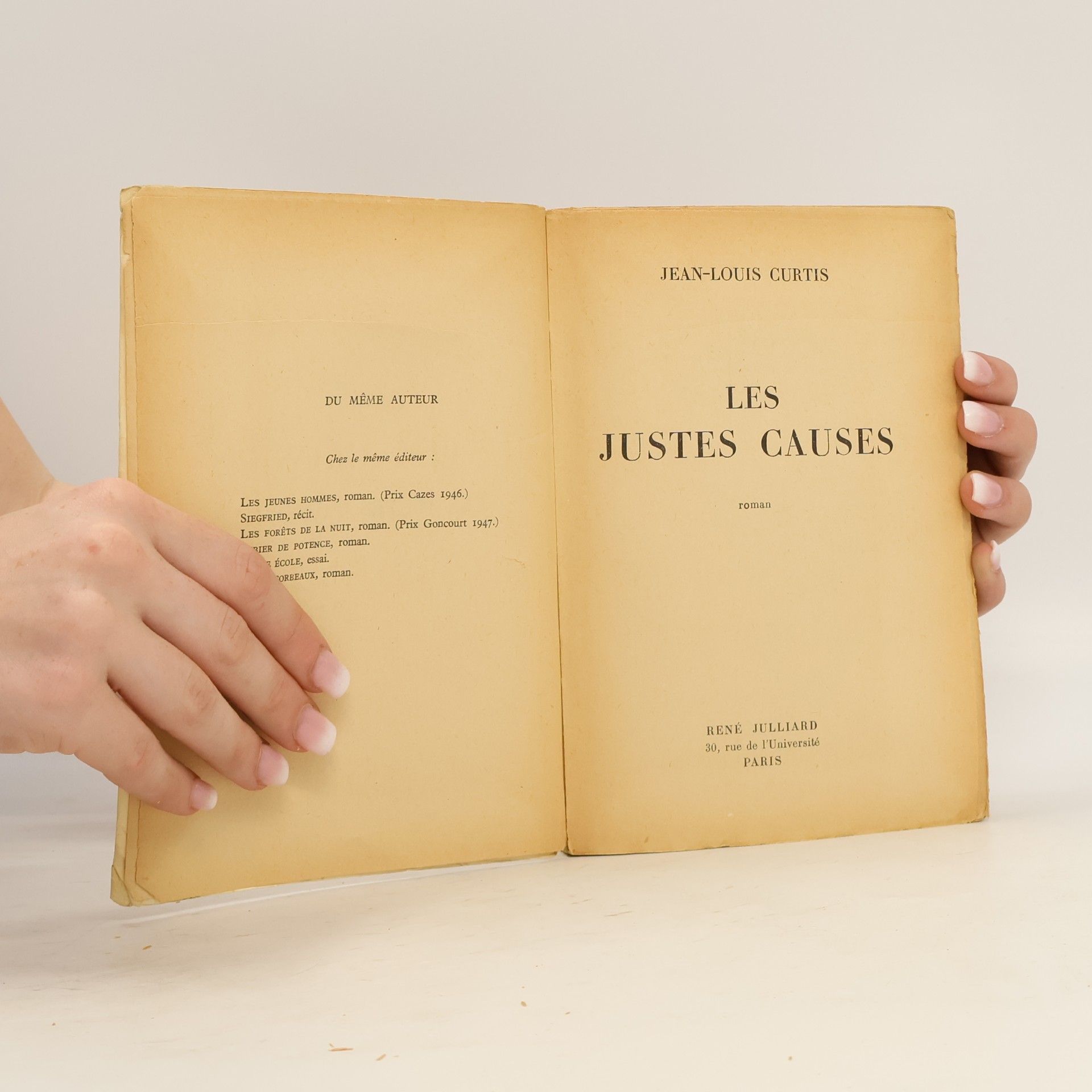 Jean Louis Curtis Les justes causes