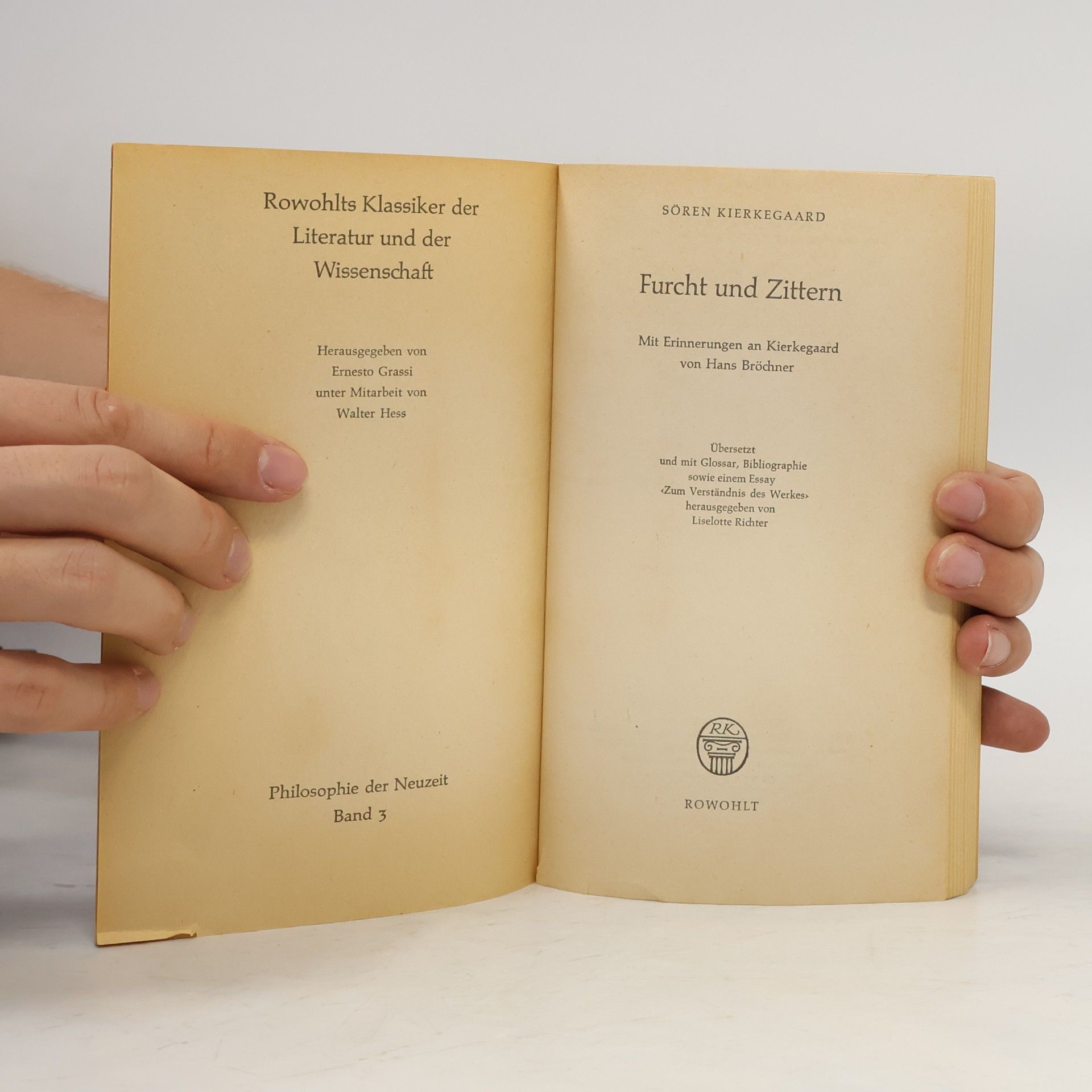 Soren Kierkegaard Furcht und Zittern