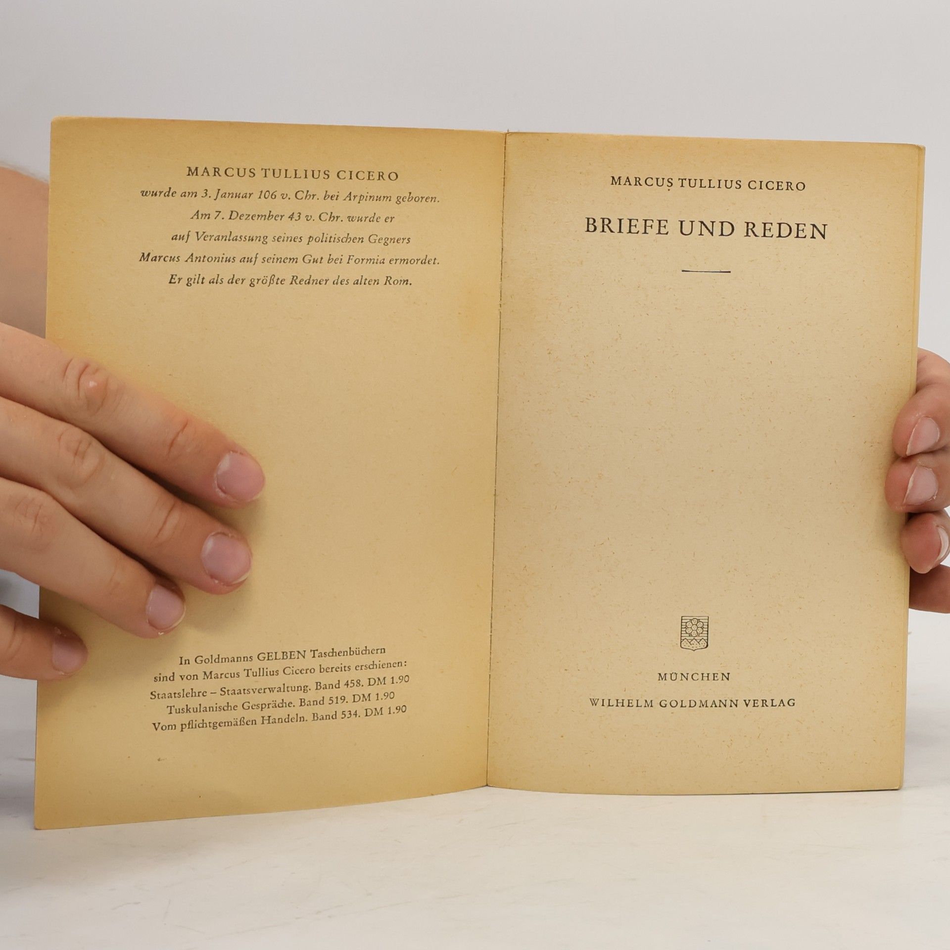 Marcus Tullius Cicero Briefe und Reden