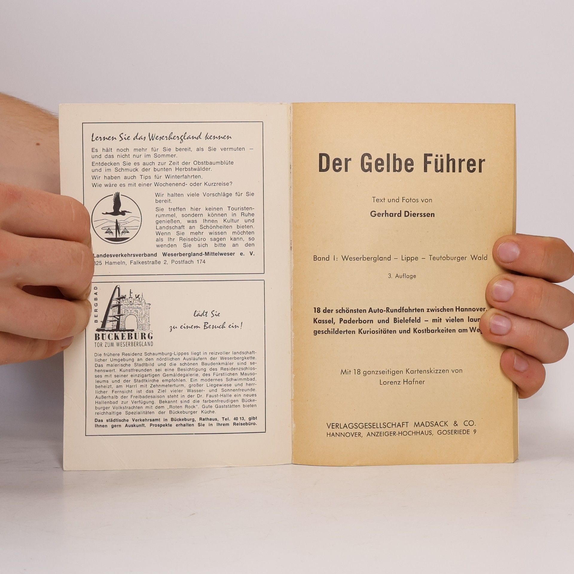 Gerhard Dierssen Gelbe Führer I. Weserbergland, Lippe, Teutoburger Wald