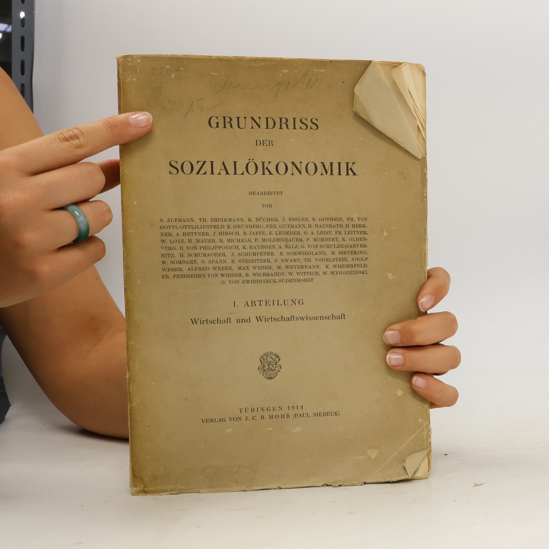 Various authors Grundriss der Sozialökonomik