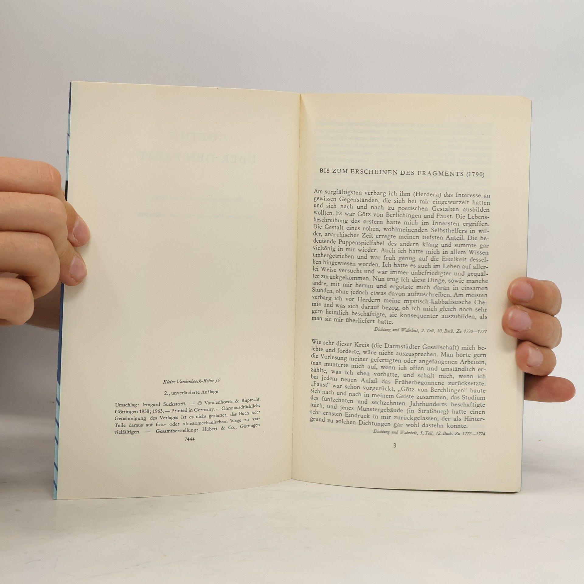 Johann Wolfgang von Goethe Goethe über den Faust