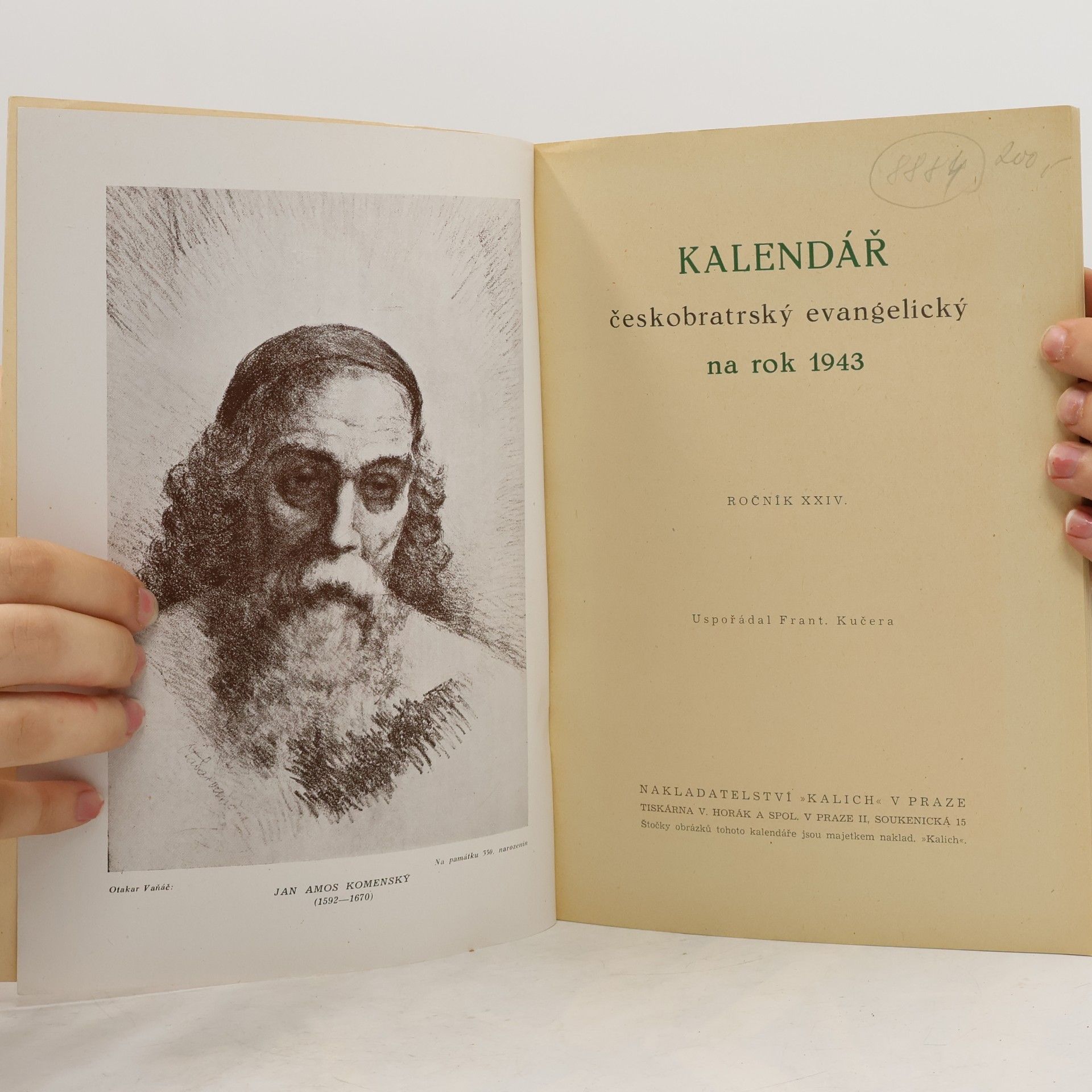 František Kučera Kalendář českobratrský 1943