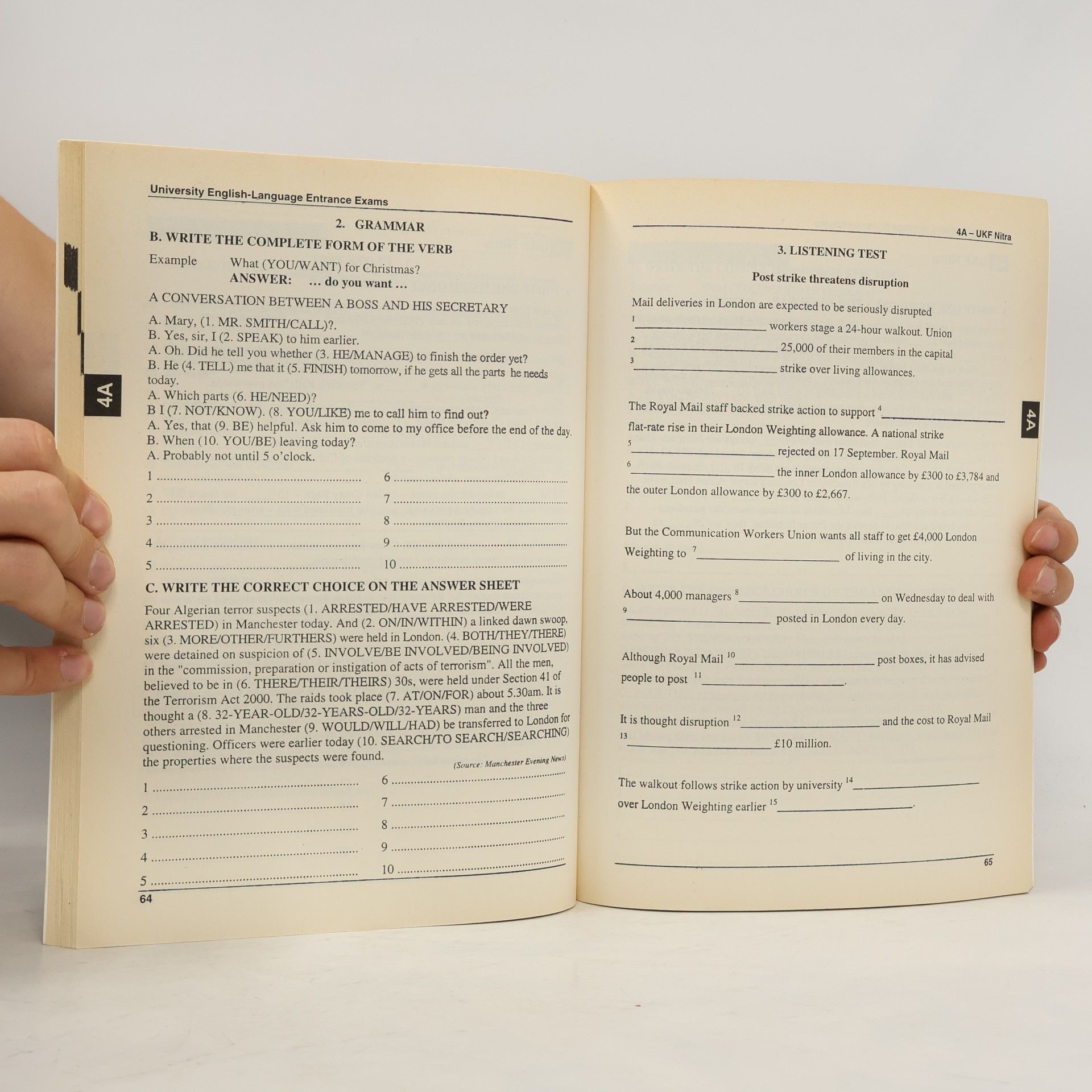 Conrad Toft University English-language Entrance Exams