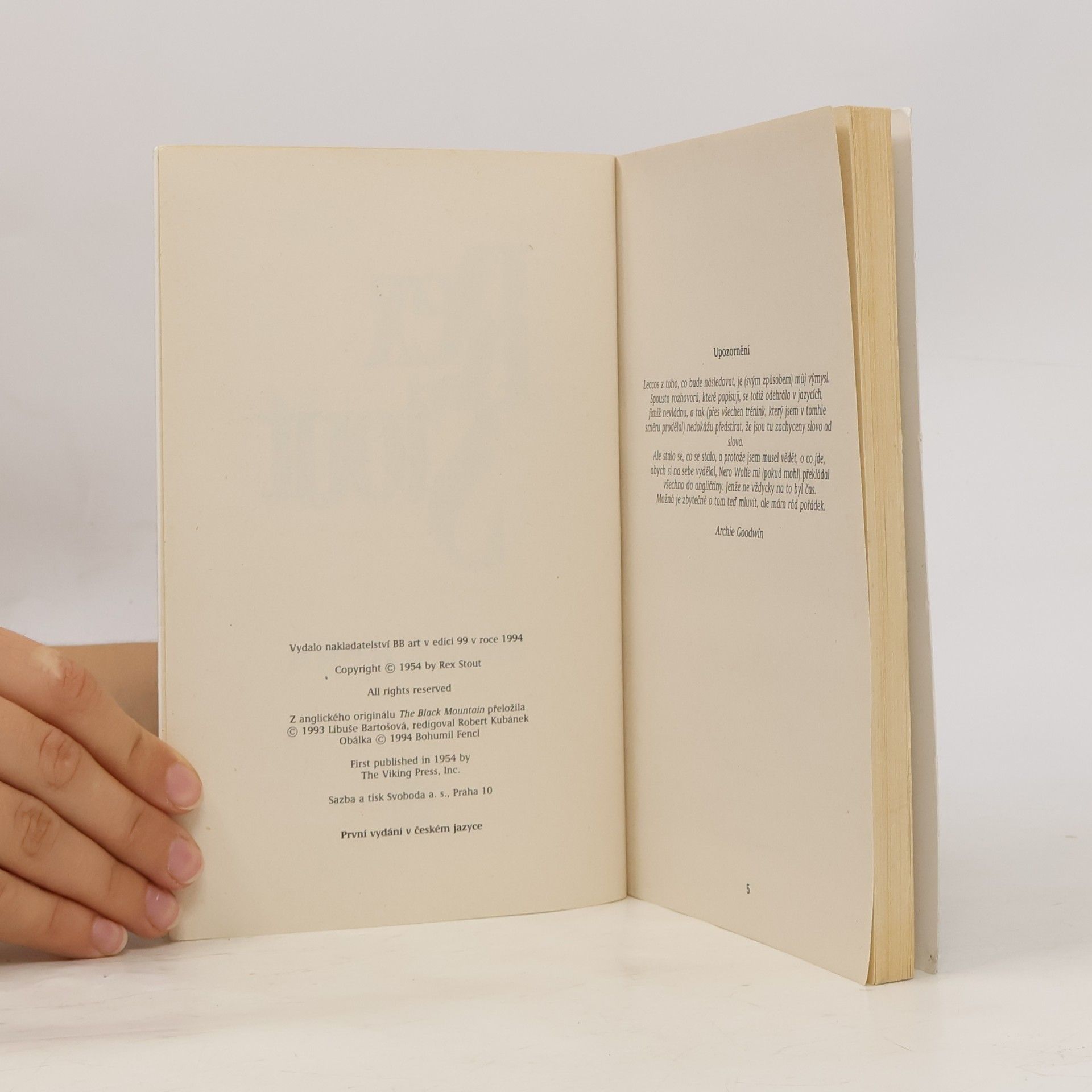 Rex Stout Černá Hora