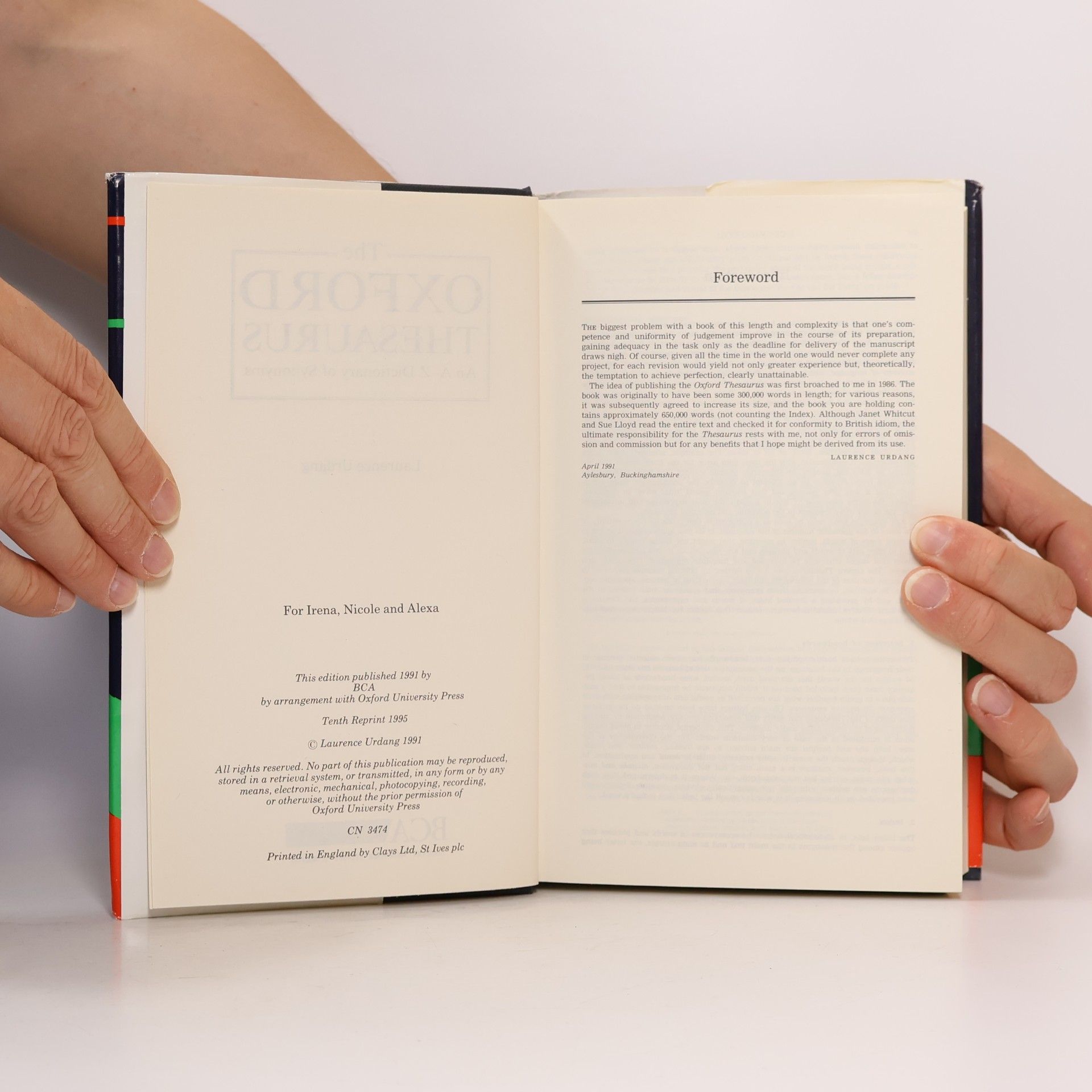 Laurence Urdang The Oxford Thesaurus. An A-Z Dictionary of Synonyms