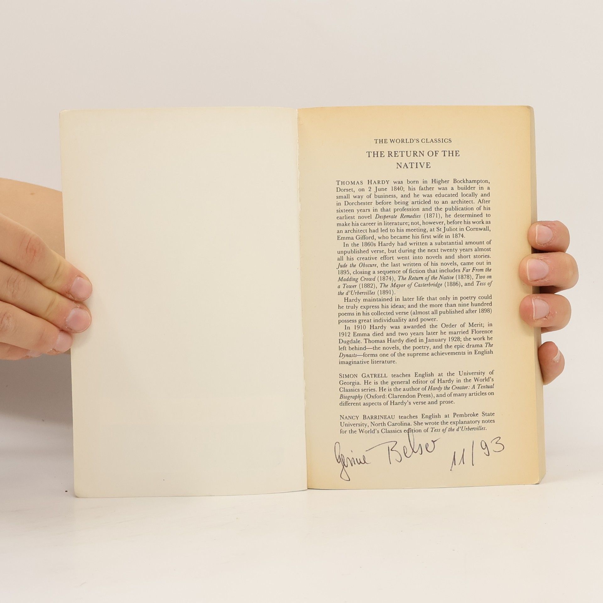 Thomas Hardy World's Classics: The Return of the Native