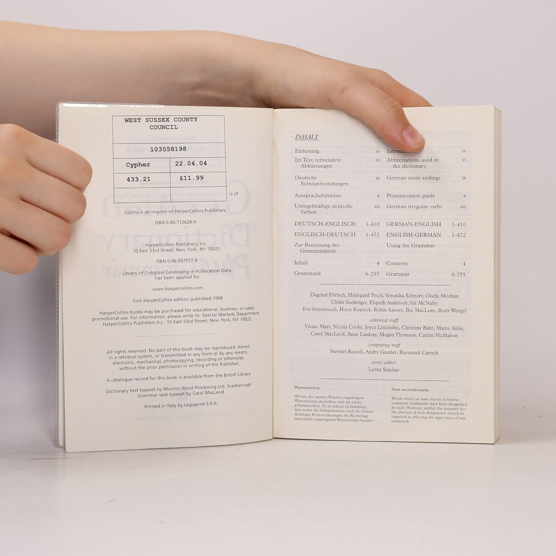 Collins German Dictionary Plus Grammar