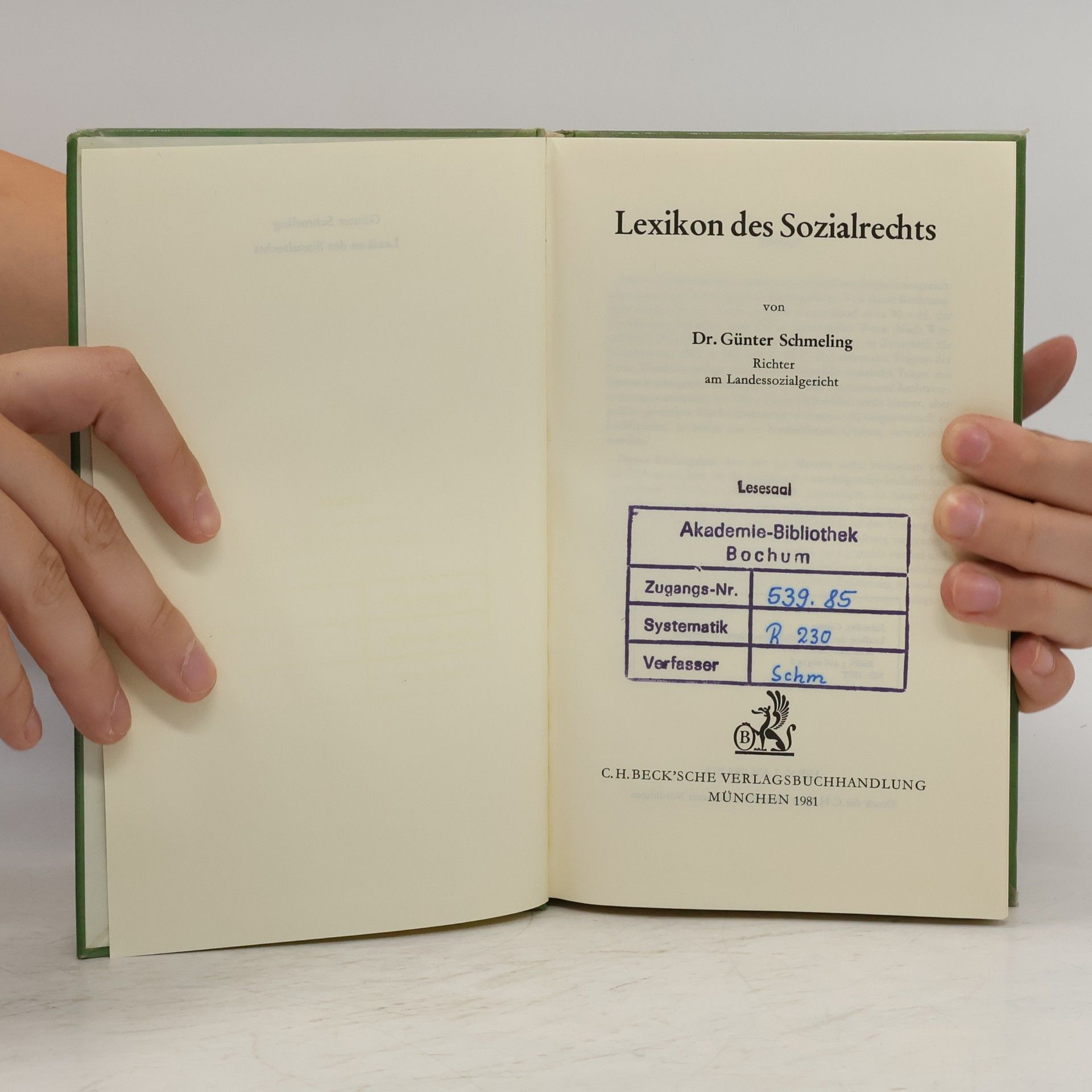 Günter Schmeling Lexikon des Sozialrechts