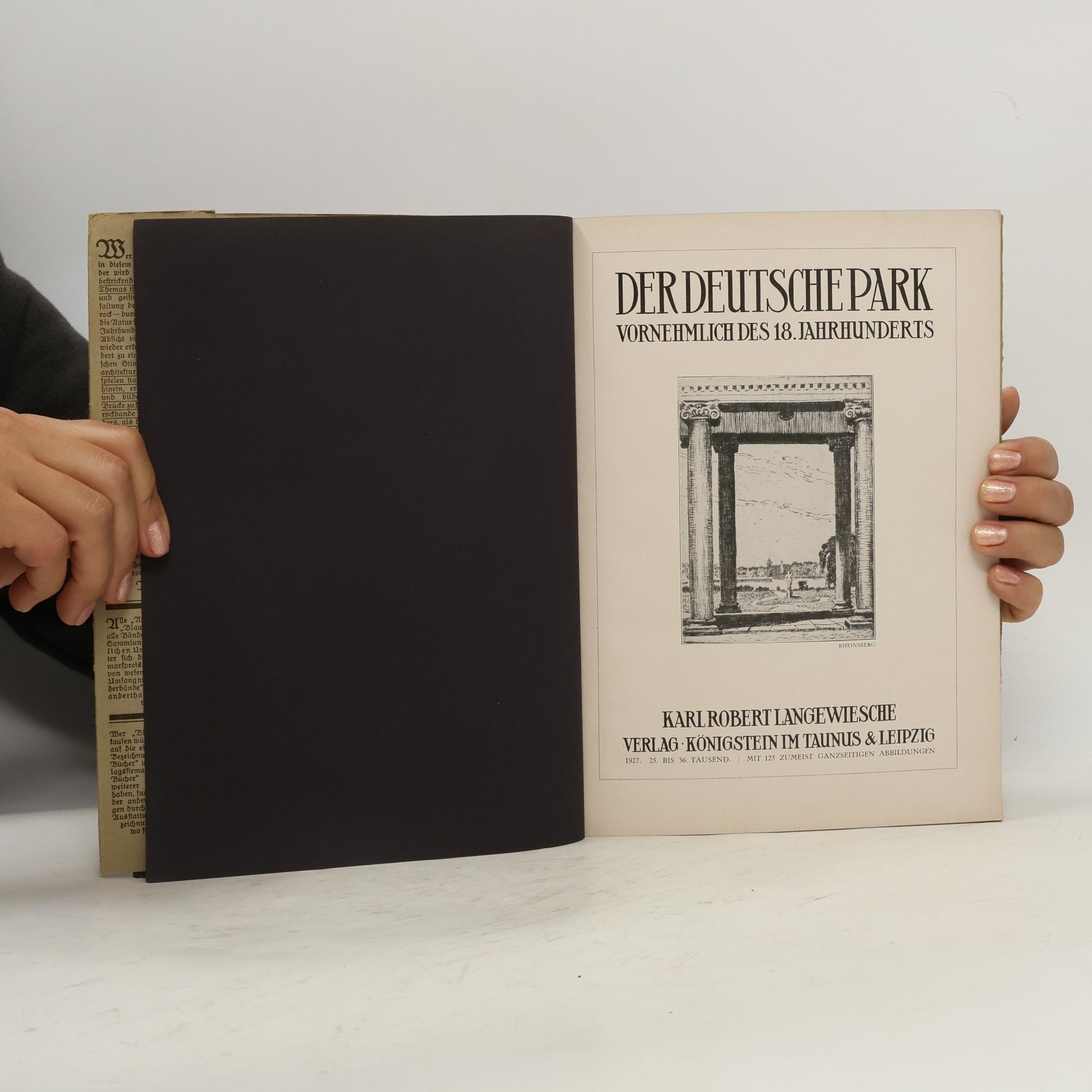 Wilhelm Pinder Der deutsche Park vornehmlich des 18. Jahrhunderts