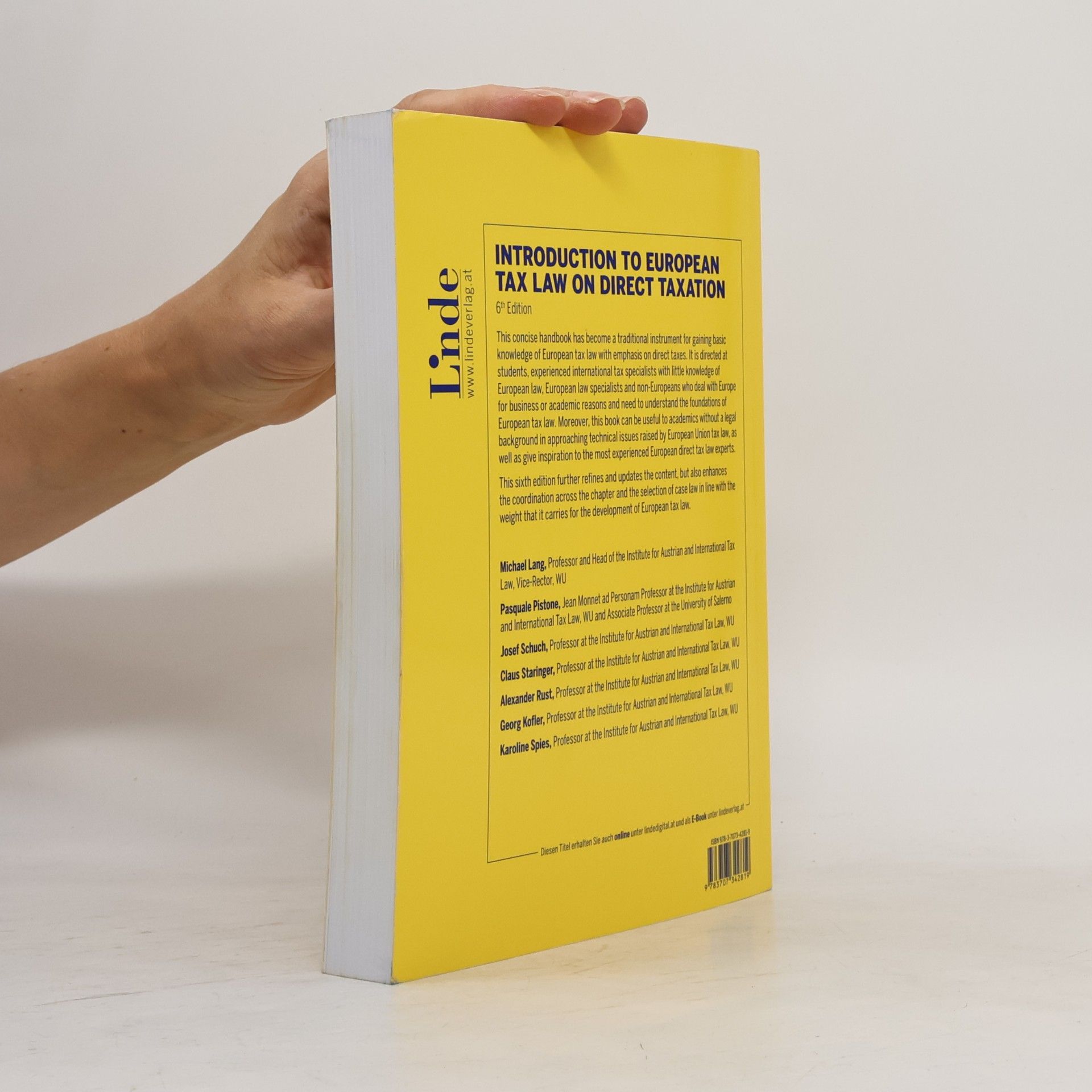 Michael Lang Linde Lehrbuch: Introduction to European Tax Law on Direct Taxation