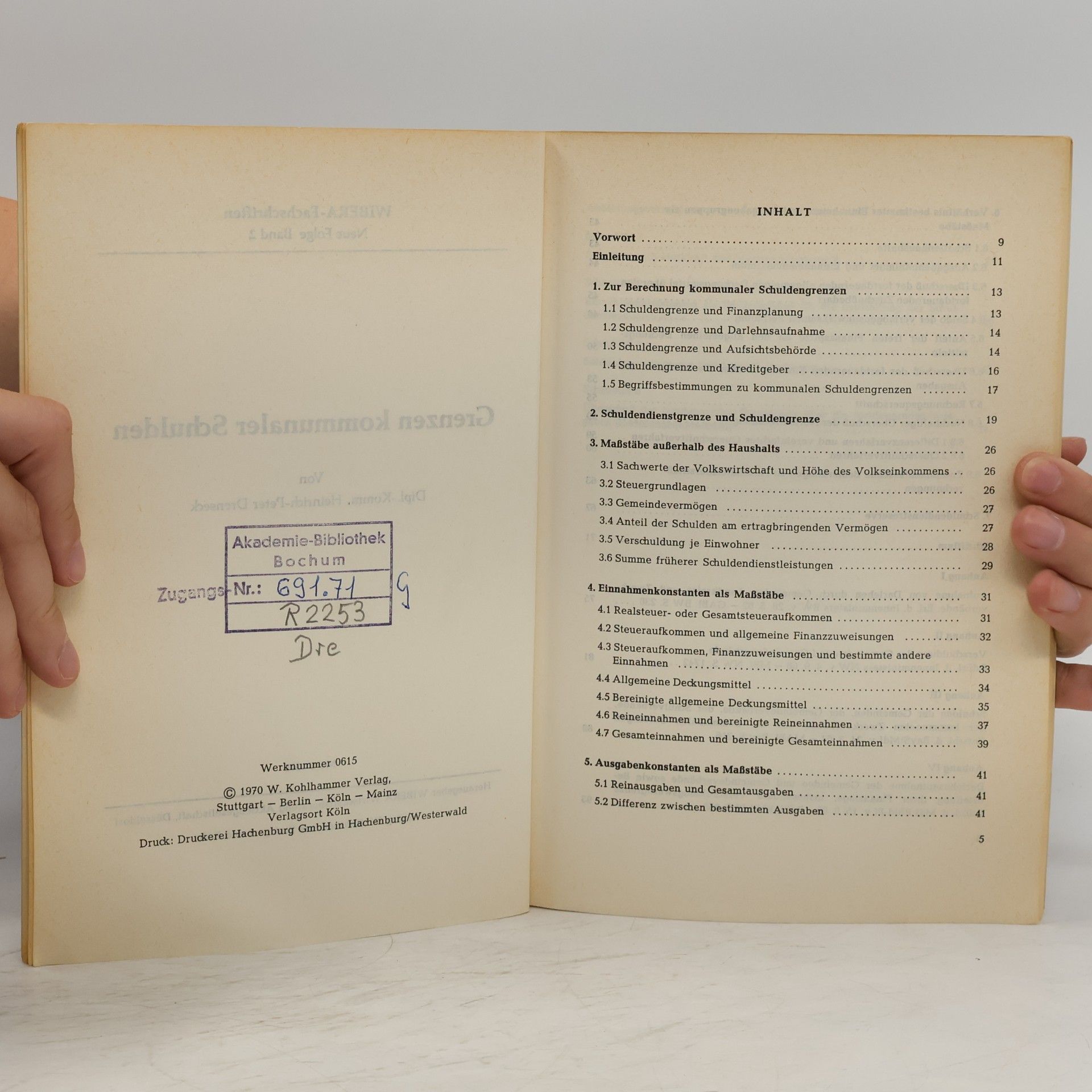 Heinrich Peter Drenseck Grenzen kommunaler Schulden