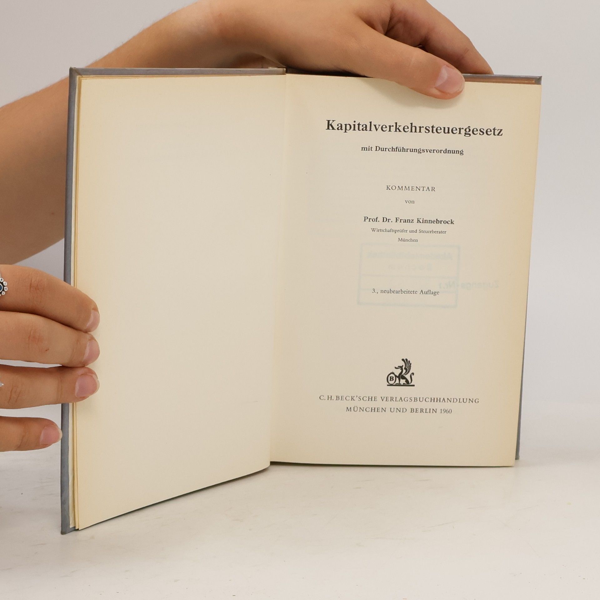 Franz Kinnebrock Kapitalverkehrsteuergesetz
