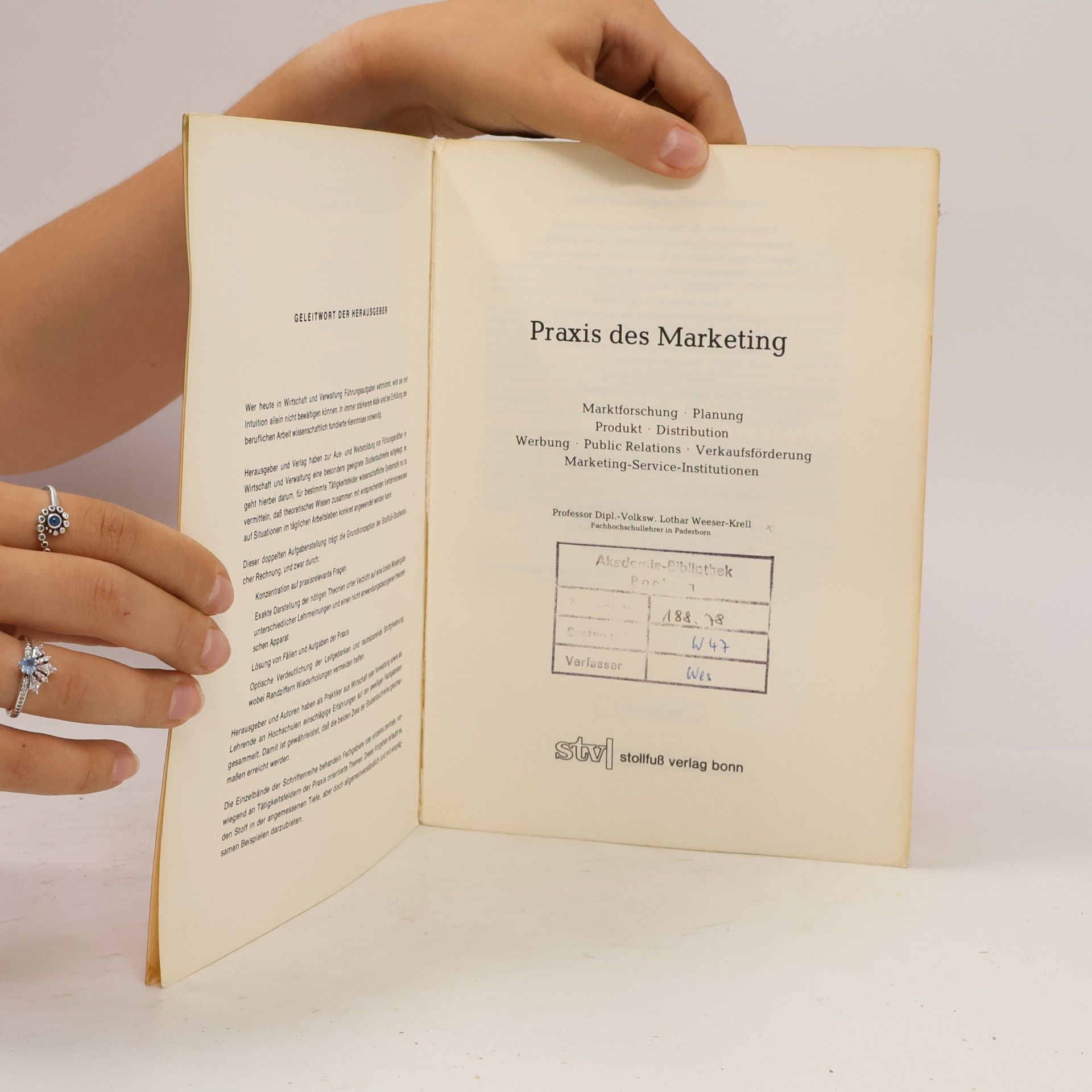 Lothar M. Weeser-Krell Kohlhammer Studienbücher Wirtschaft und Verwaltung - 21: Praxis des Marketing