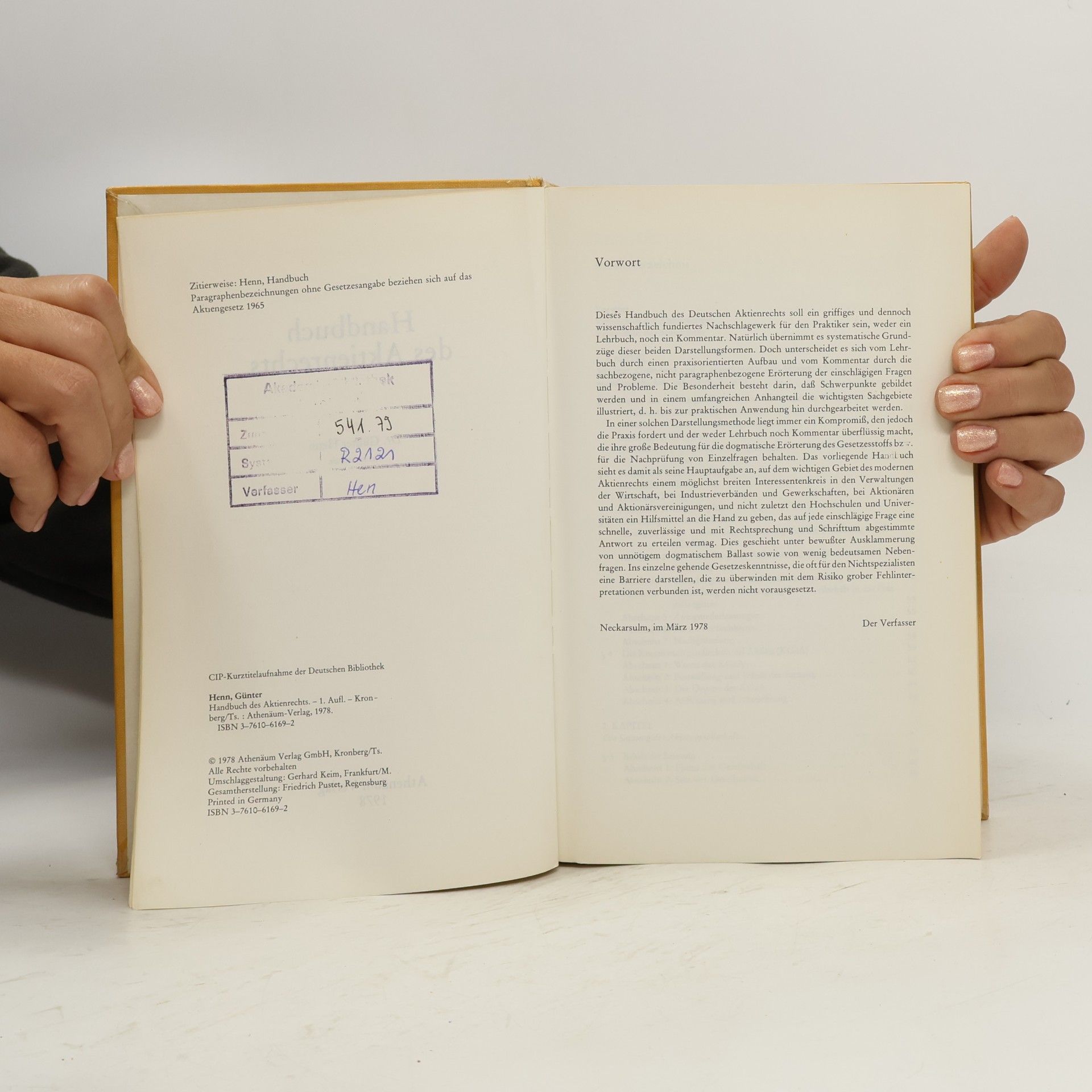 Günter Henn Handbuch des Aktienrechts
