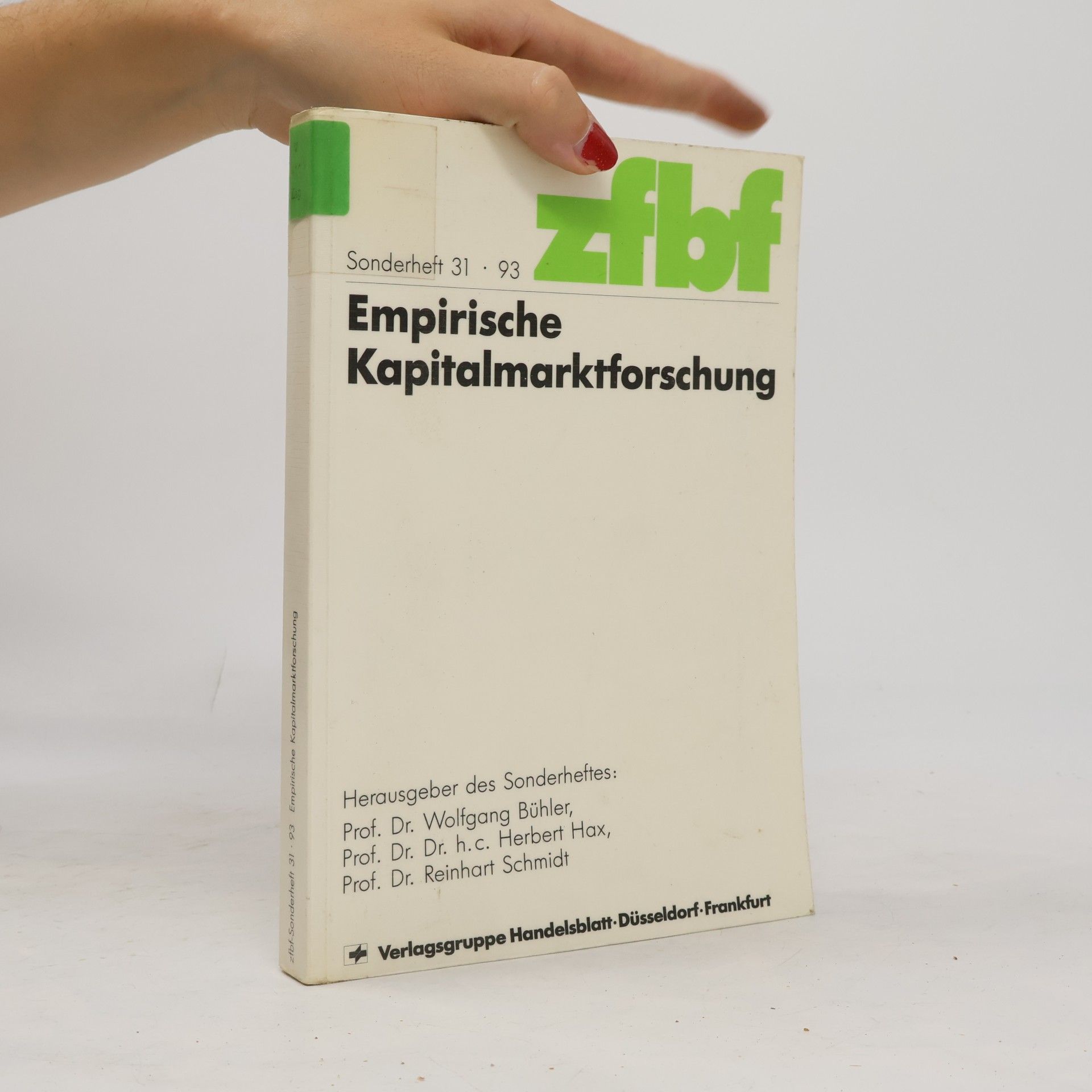 Reinhart Schmidt zfbf Sonderheft - 31/93: Empirische Kapitalmarktforschung