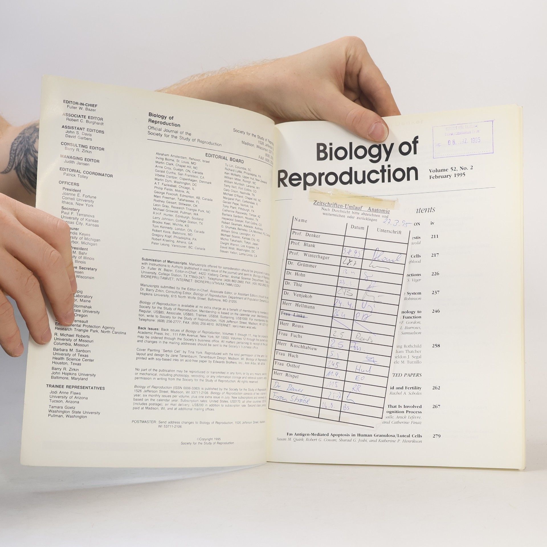 Collectif d'auteurs Biology of Reproduction 1995. Volume 52, Number 2