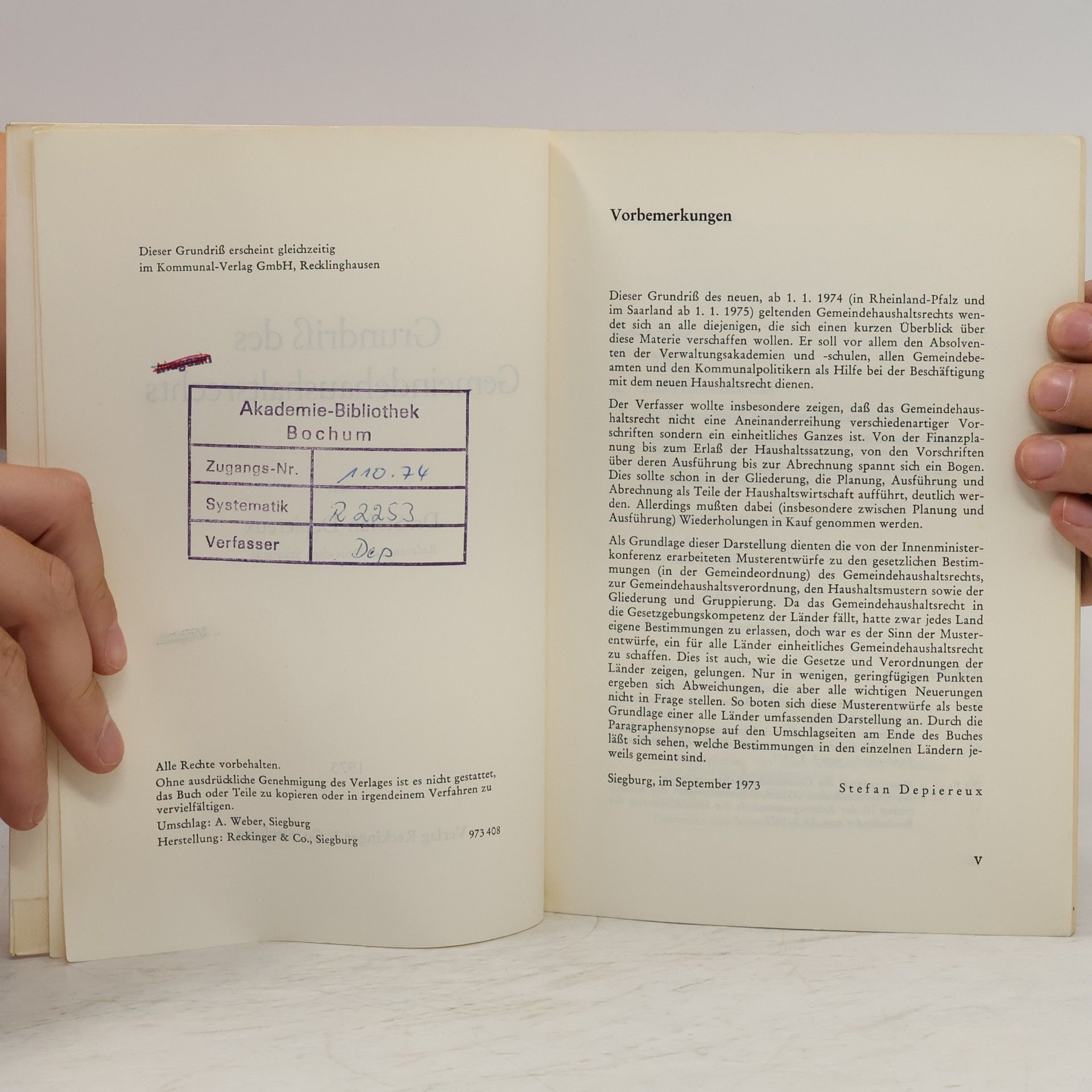 Stefan Depiereux Grundriß des Gemeindehaushaltsrechts
