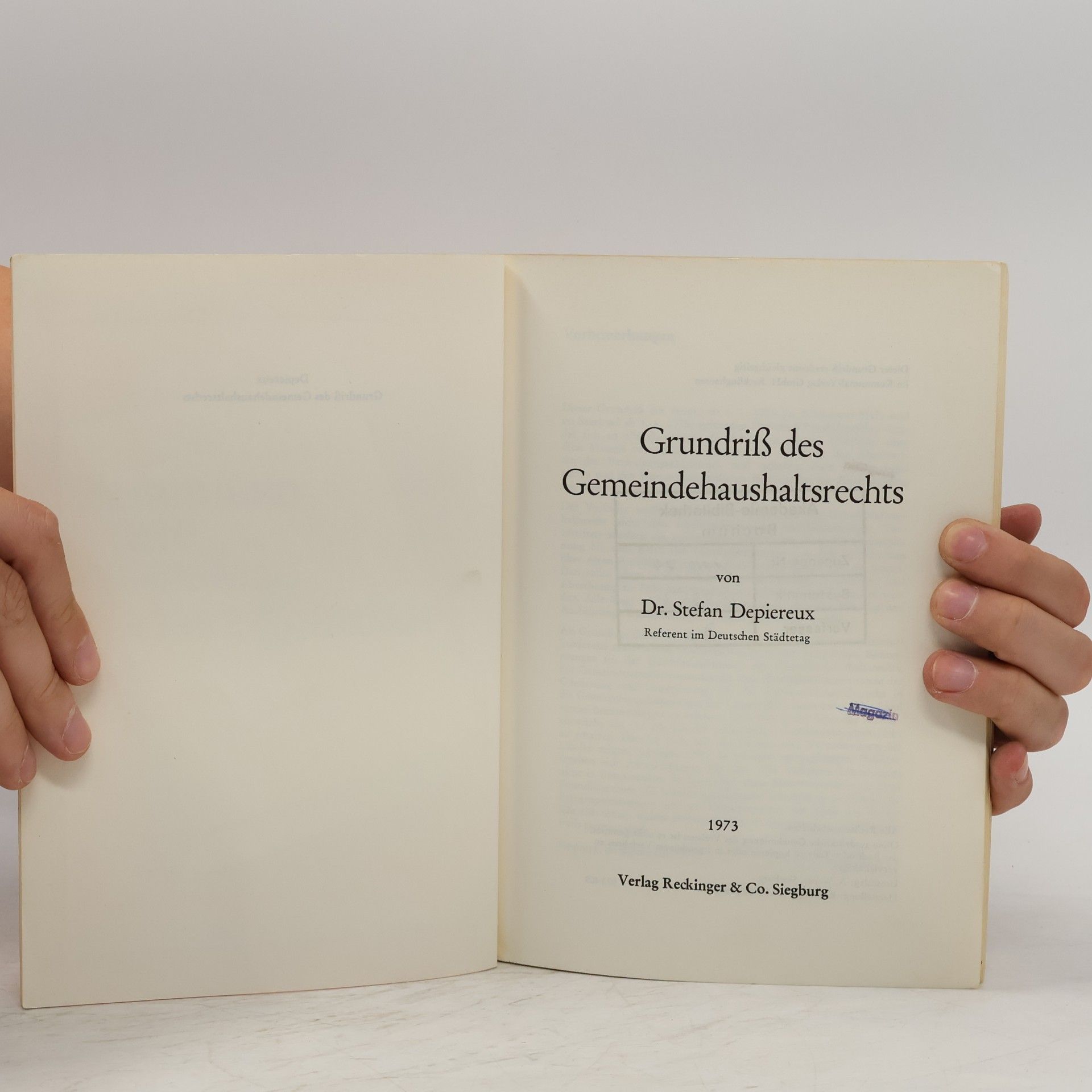 Stefan Depiereux Grundriß des Gemeindehaushaltsrechts