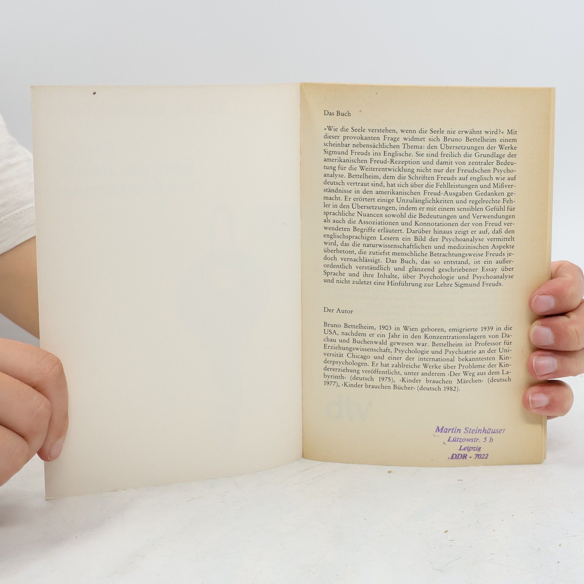 Bruno Bettelheim Freud und die Seele des Menschen