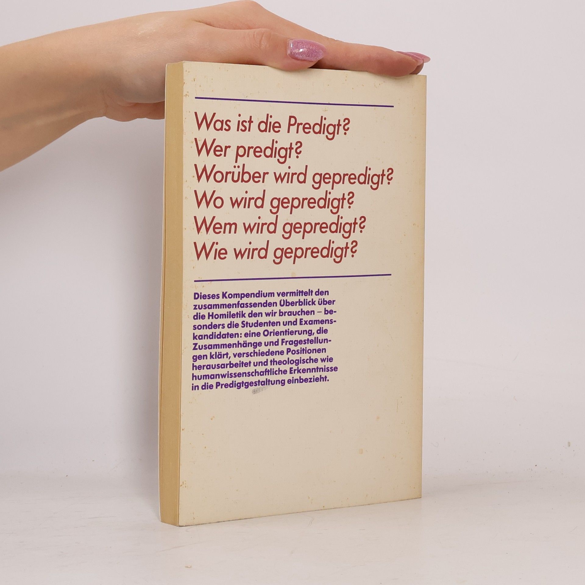 Hans Werner Dannowski Kompendium der Predigtlehre