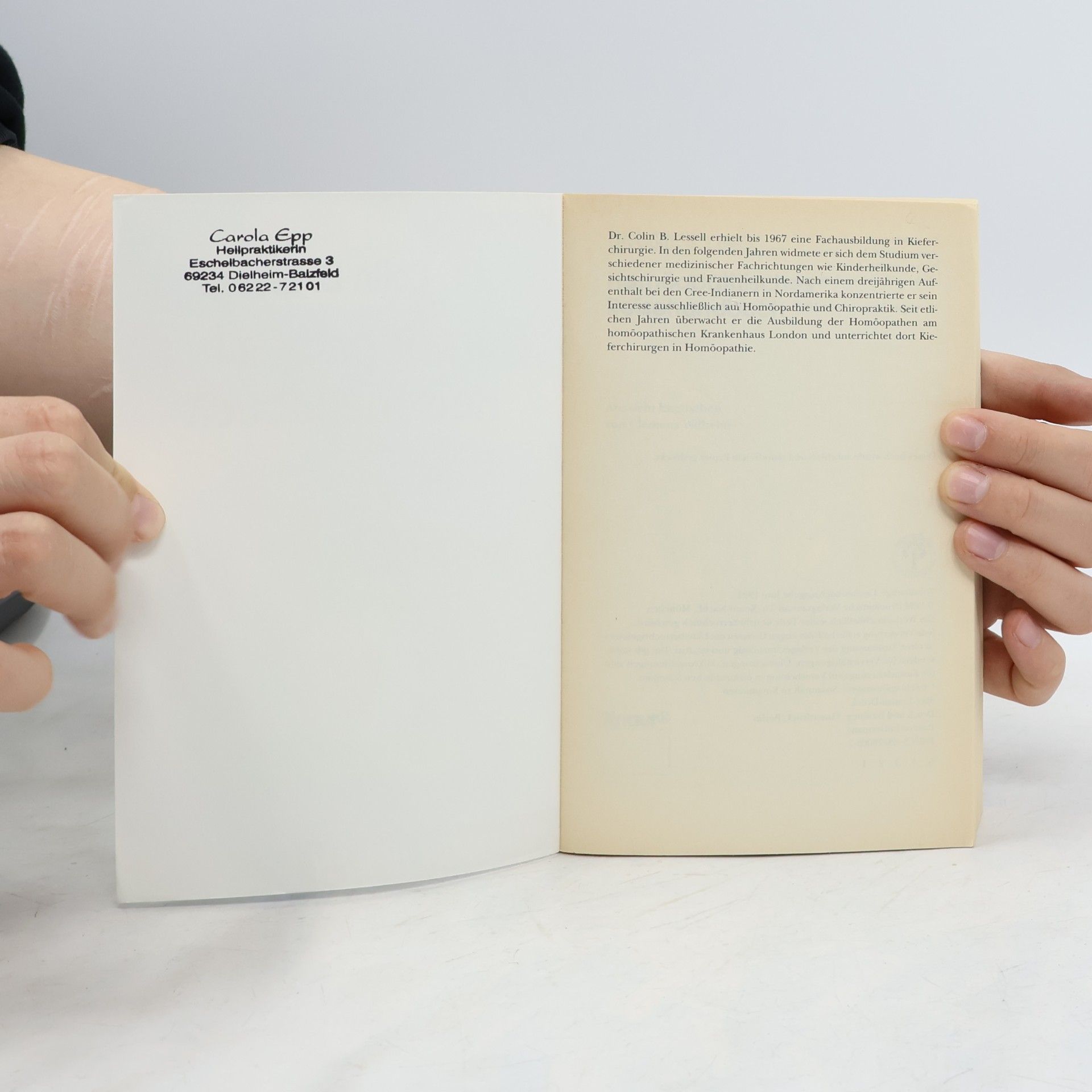 Colin B. Lessell Homöopathisches Reisehandbuch