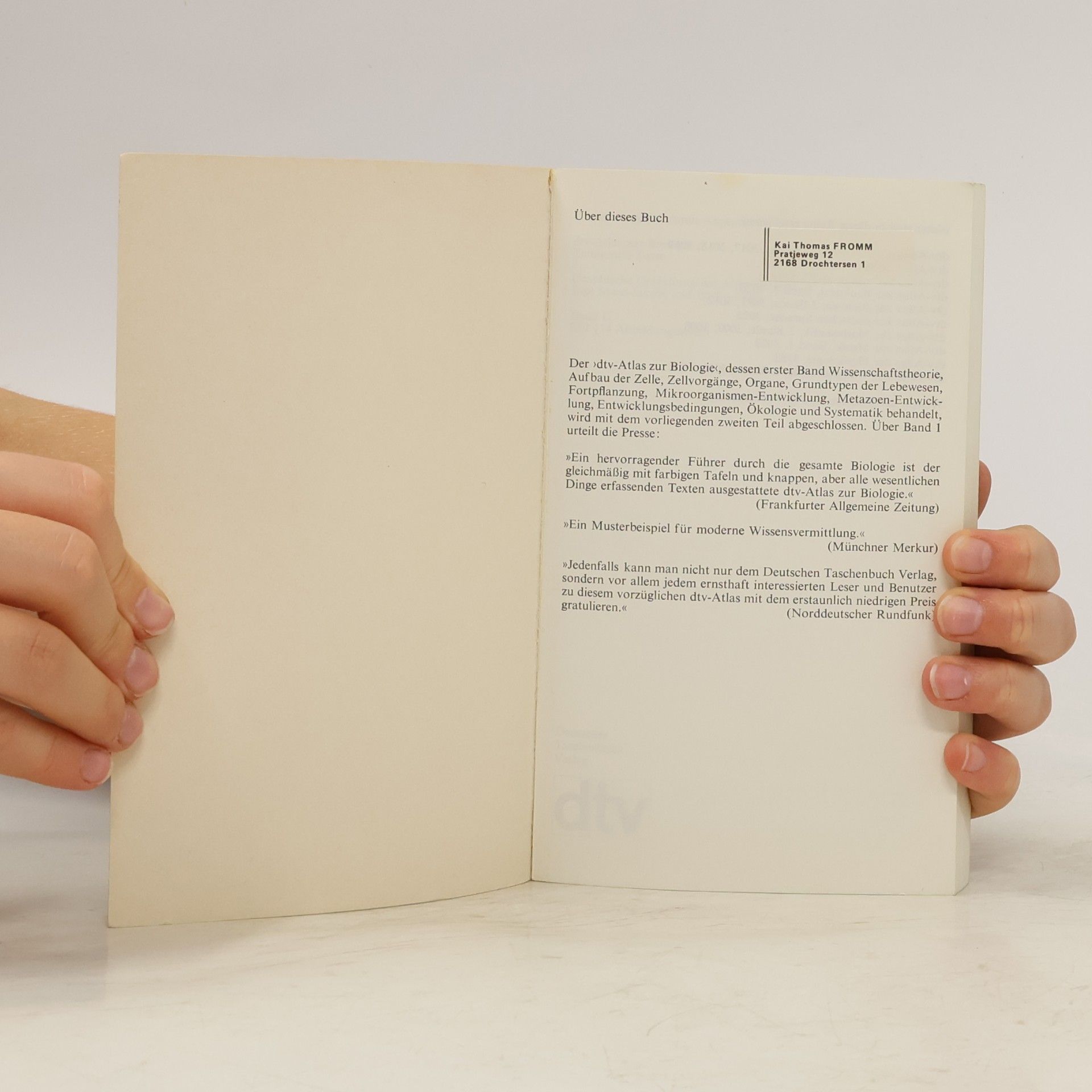 Autorenkollektiv Dtv-Atlas zur Biologie. Band 2