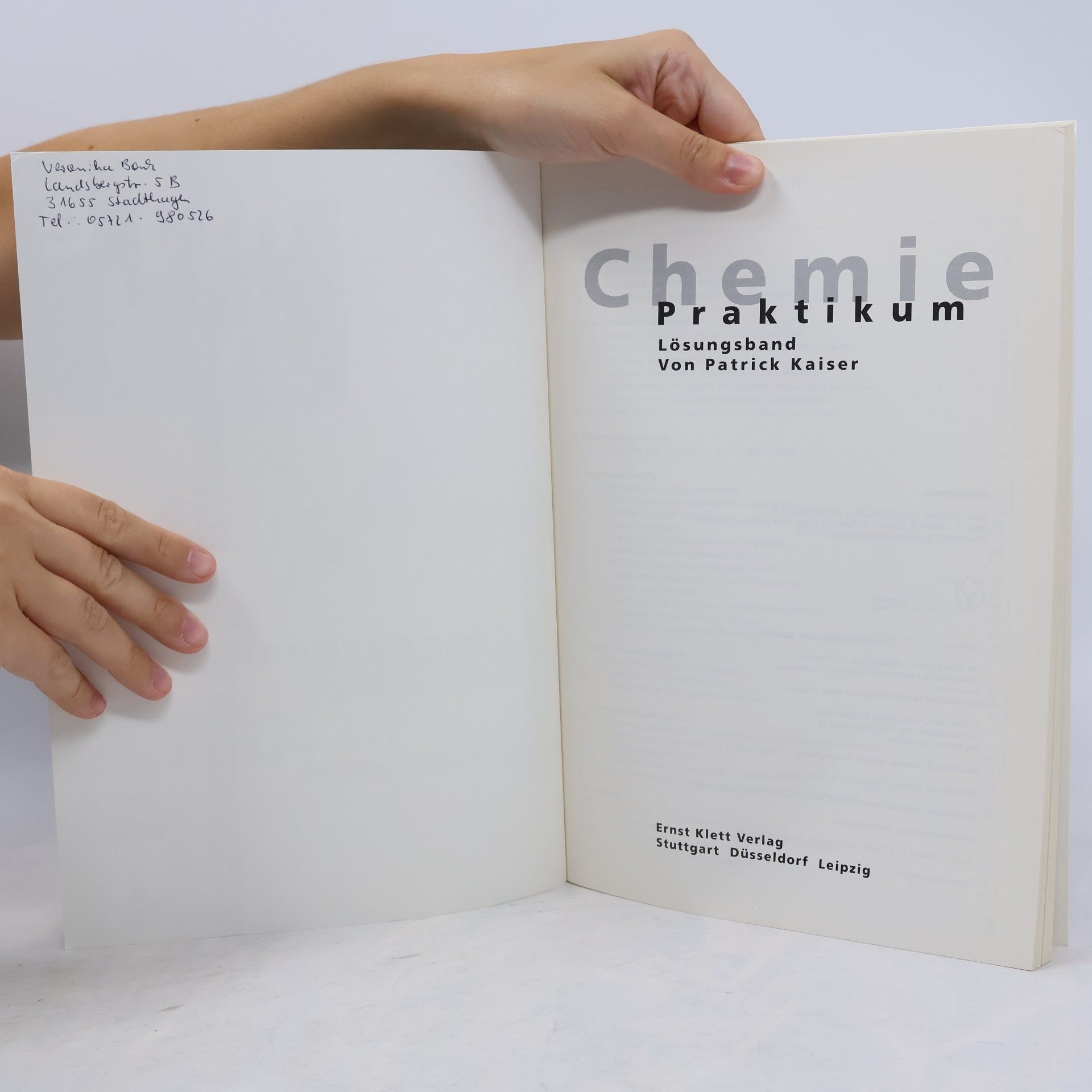 Lösungsband - Chemie-Praktikum