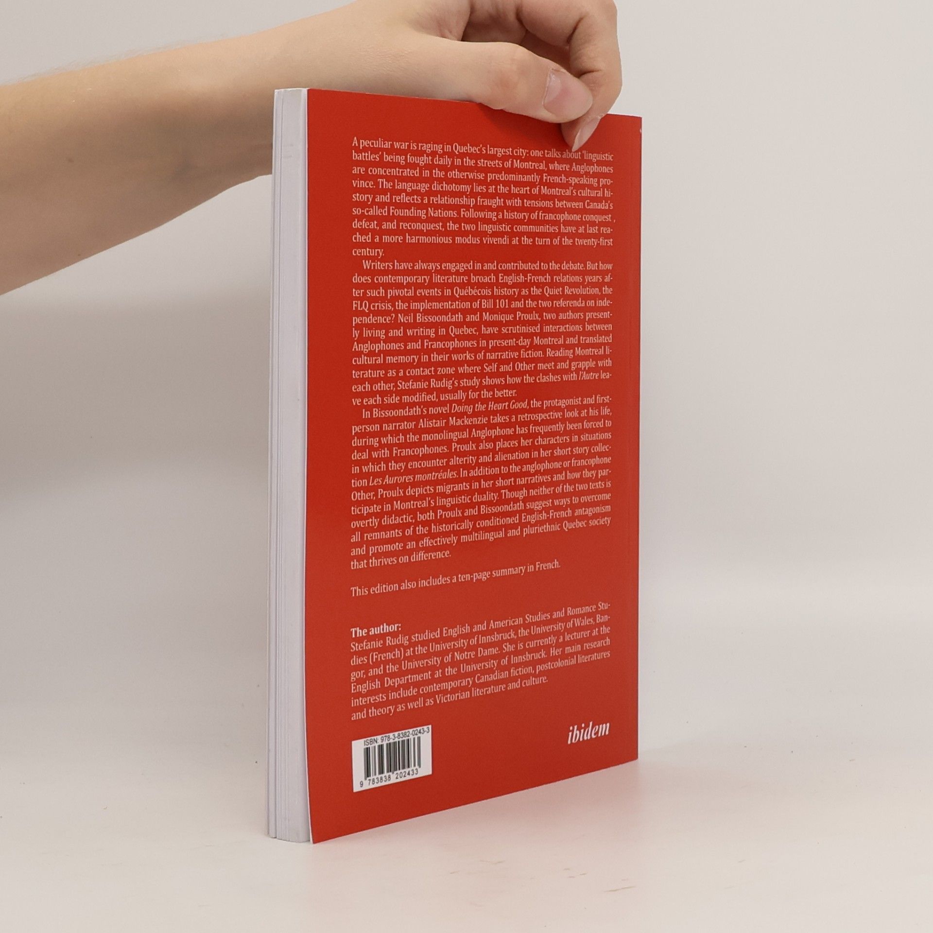 Stefanie Rudig Encounters avec l'autre in contemporary Montreal literature
