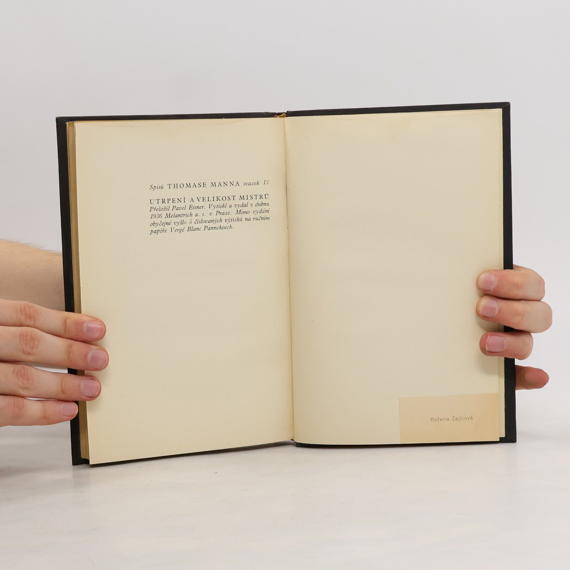 Thomas Mann Utrpení a velikost mistrů