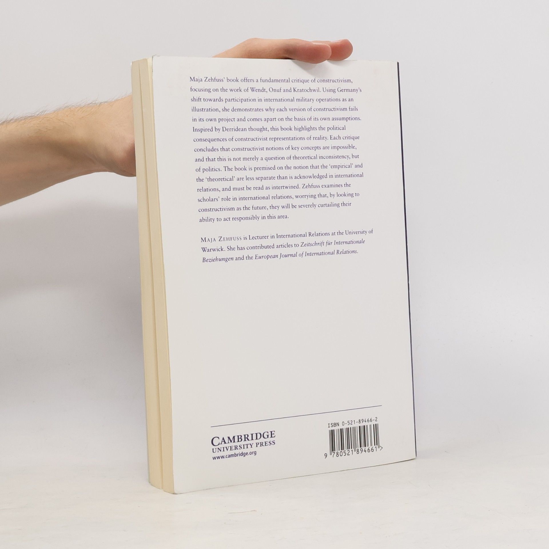 Maja Zehfuss Cambridge Studies in International Relations: Constructivism in International Relations
