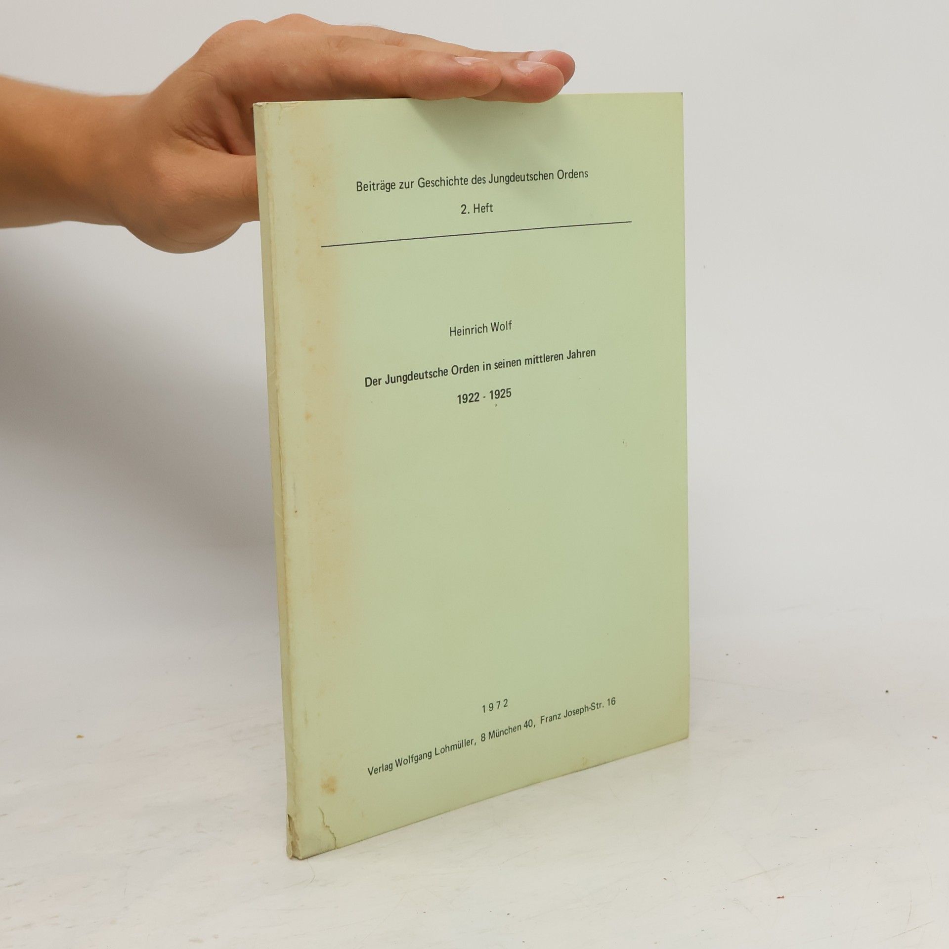 Der Jungdeutsche Orden in seinen mittleren Jahren 1922-1925