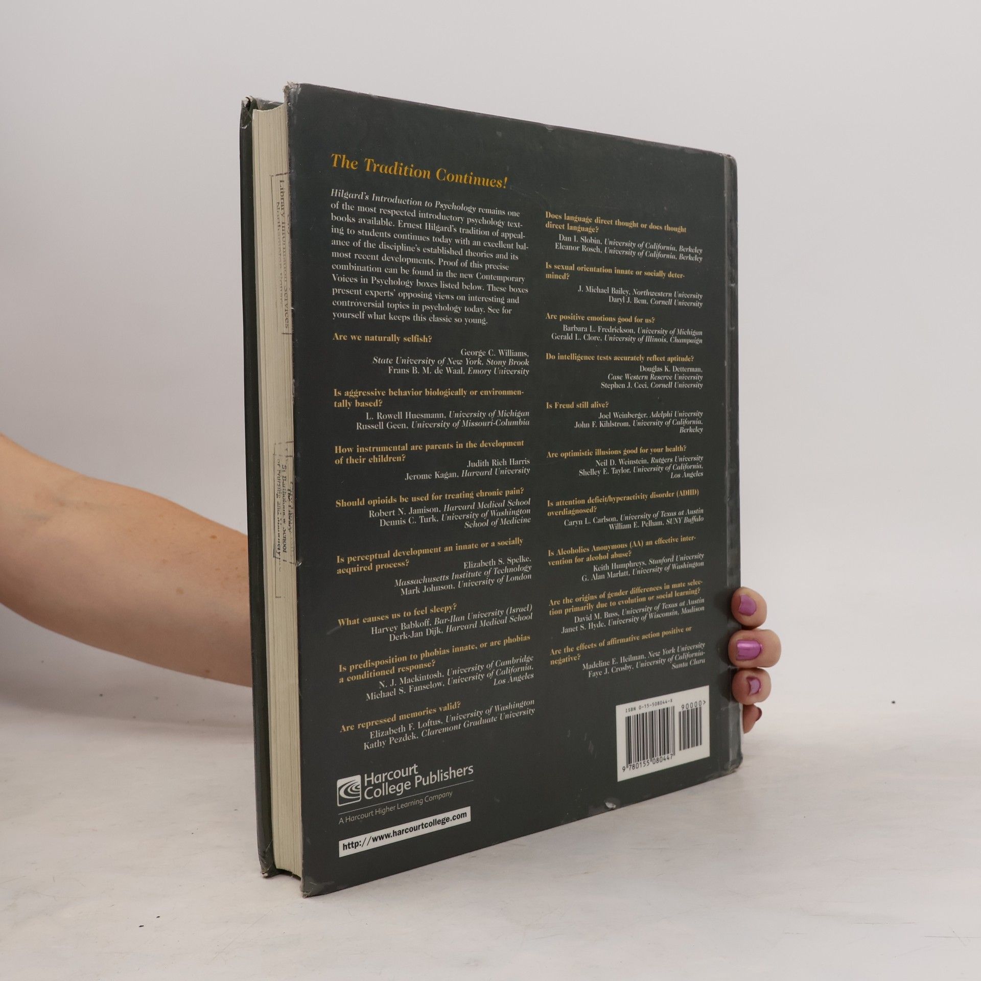 Rita L. Atkinson Introduction to Psychology