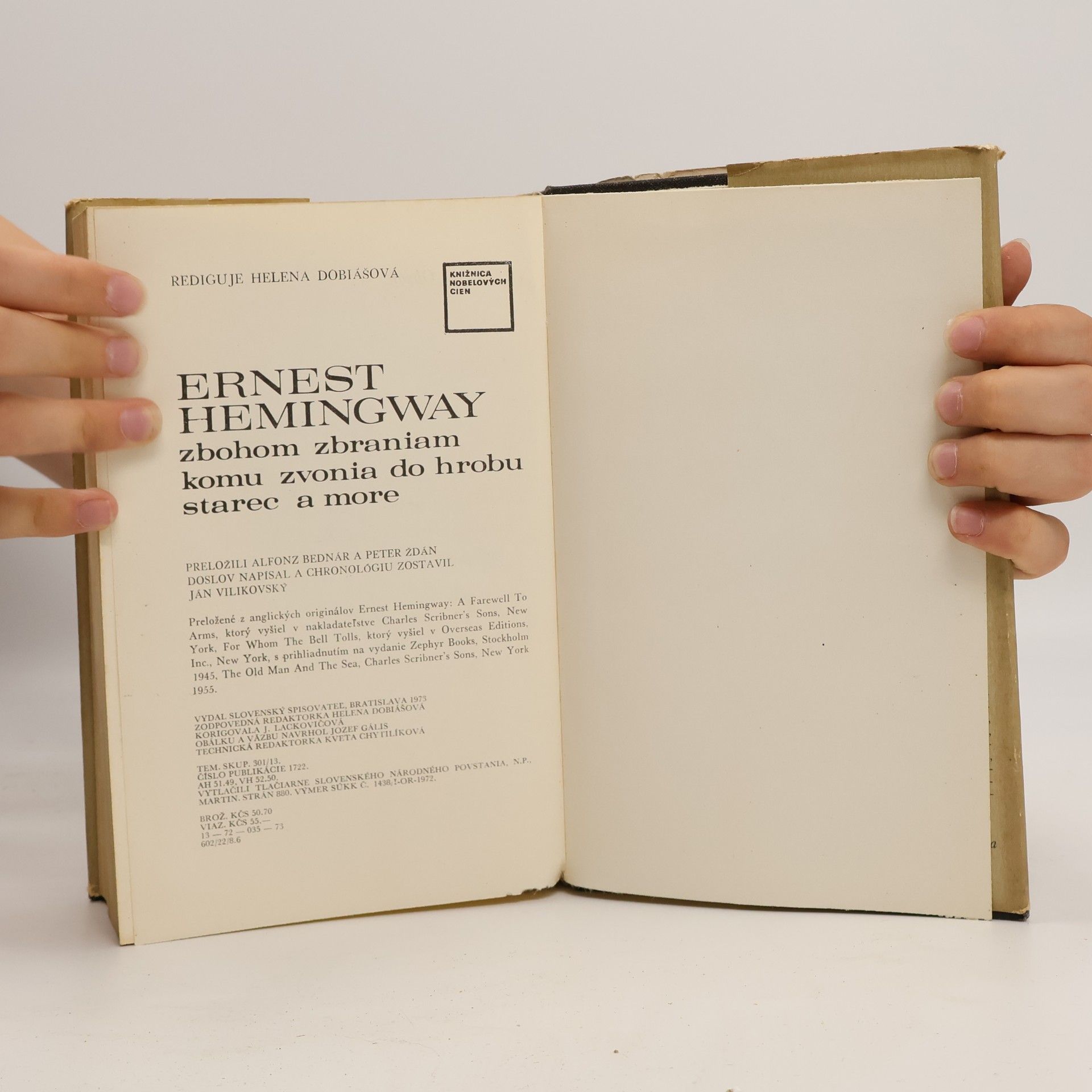 Ernest Hemingway Zbohom zbraniam. Komu zvonia do hrobu. Starec a more