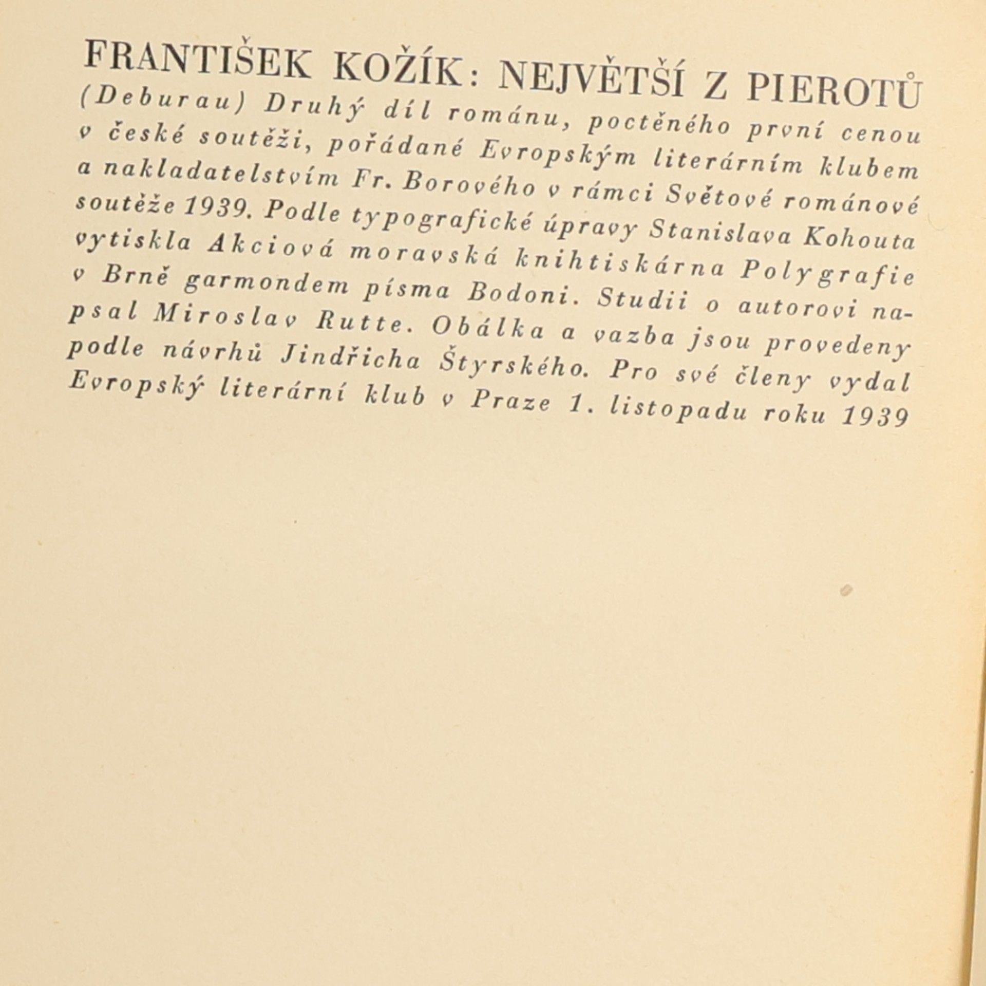 František Kožík Největší z Pierotů. II. díl