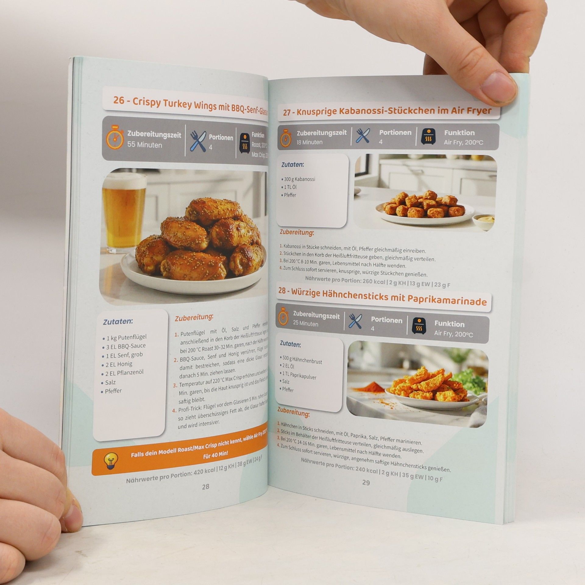 Johann Weber Ninja XXL Heißluftfritteuse Rezeptbuch: Das vollständige Kochbuch – komplett in Farbe illustriert